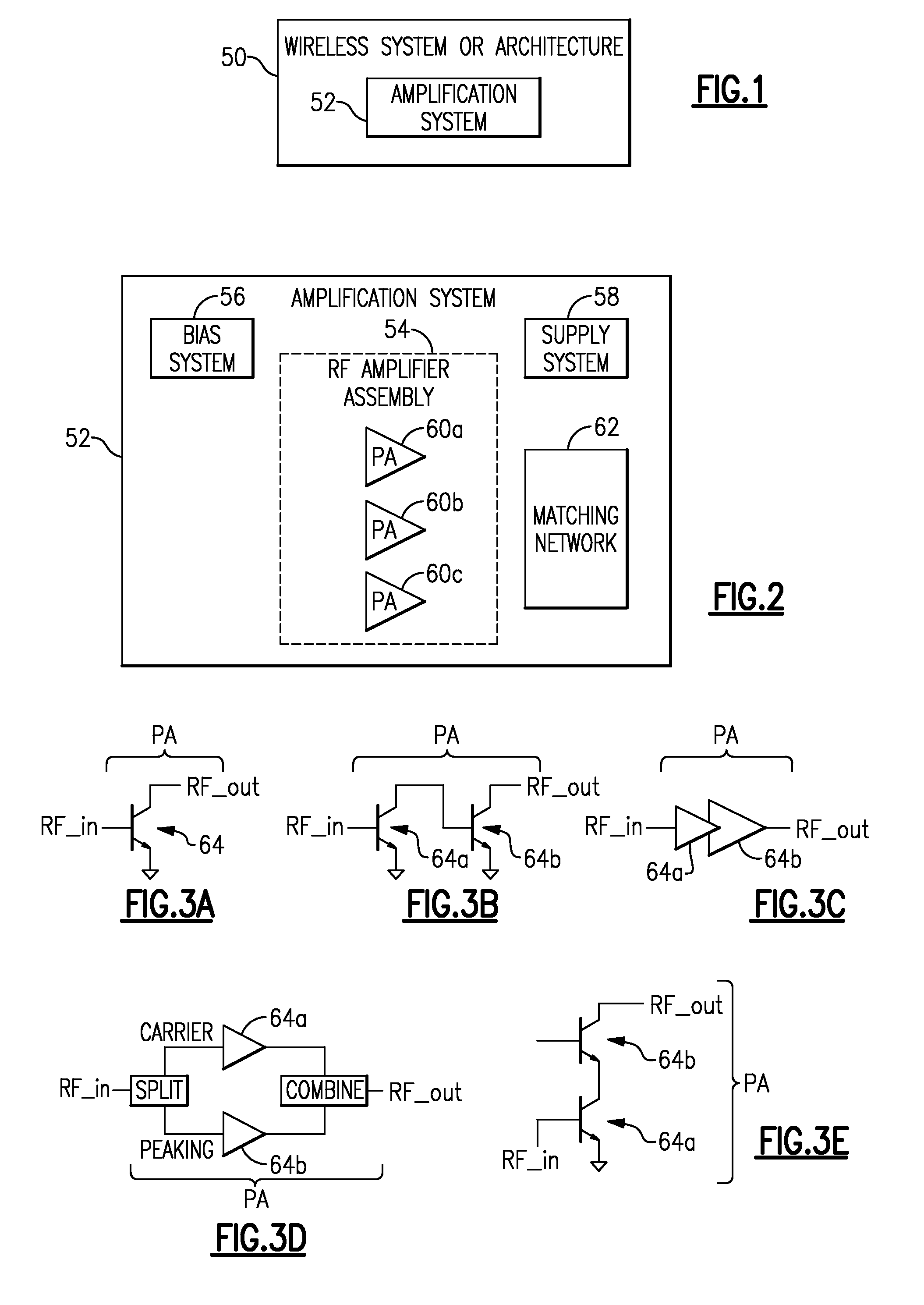 Multi-band power amplification system having enhanced efficiency through elimination of band selection switch