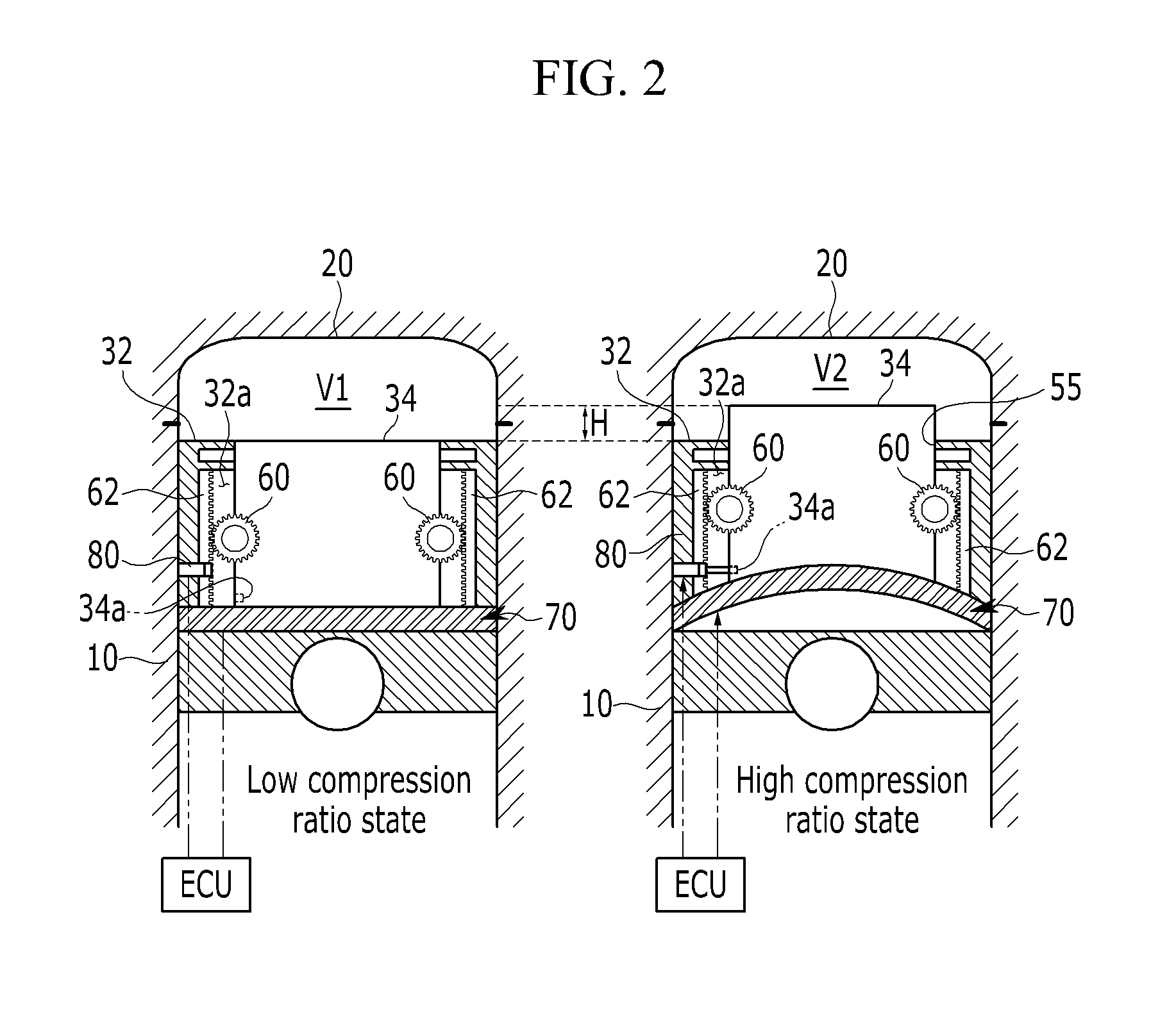 Variable compression ratio device and internal combustion engine including the same