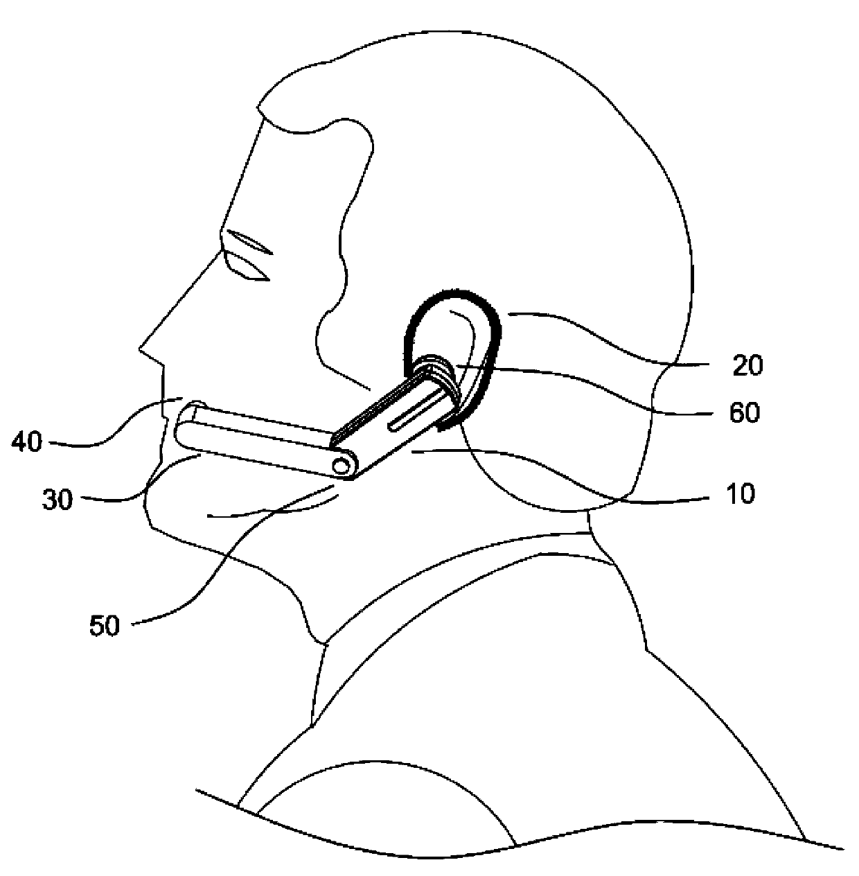 Ear hanging type eye control device