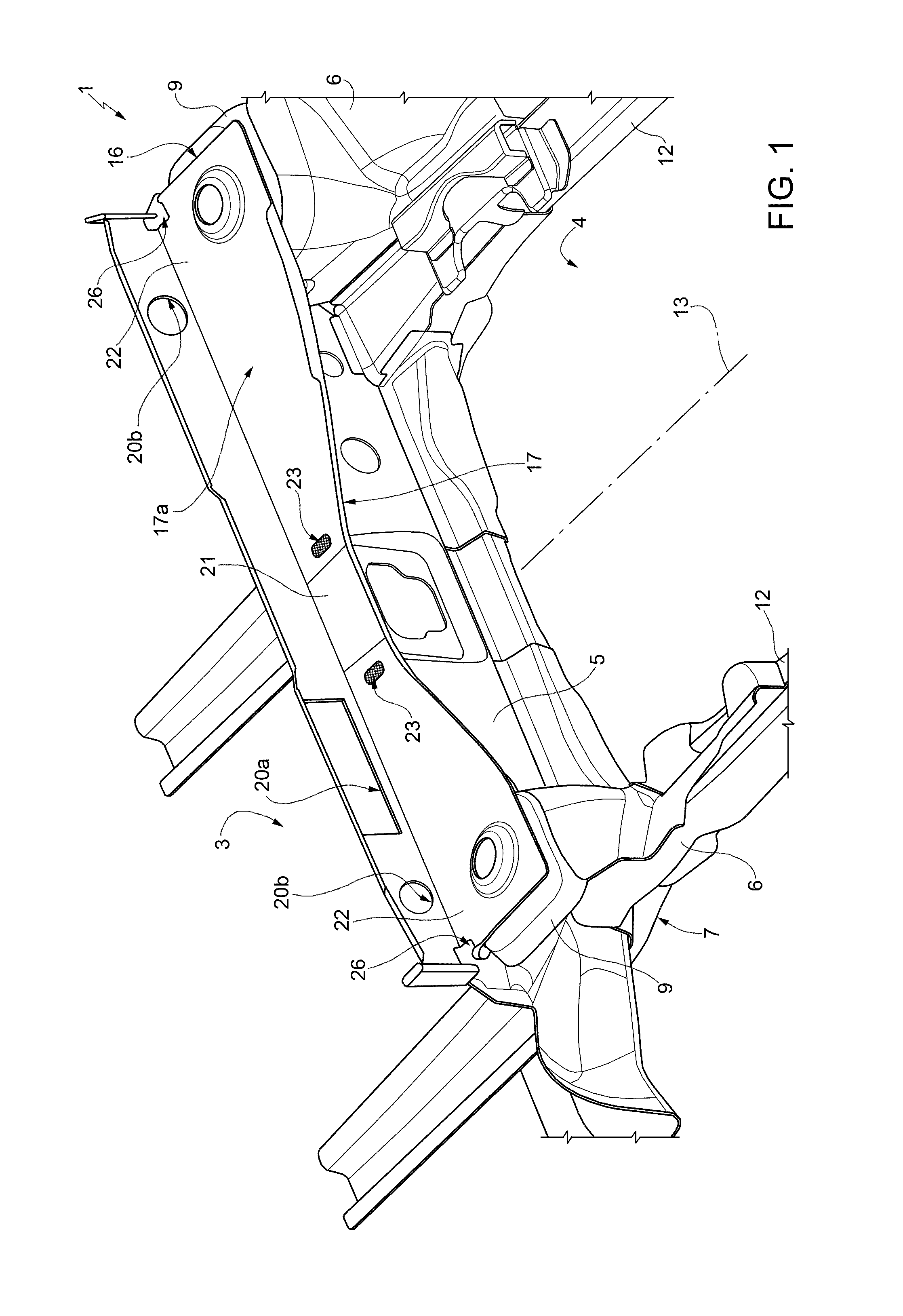 Motor vehicle body provided with a structure for receiving and draining water