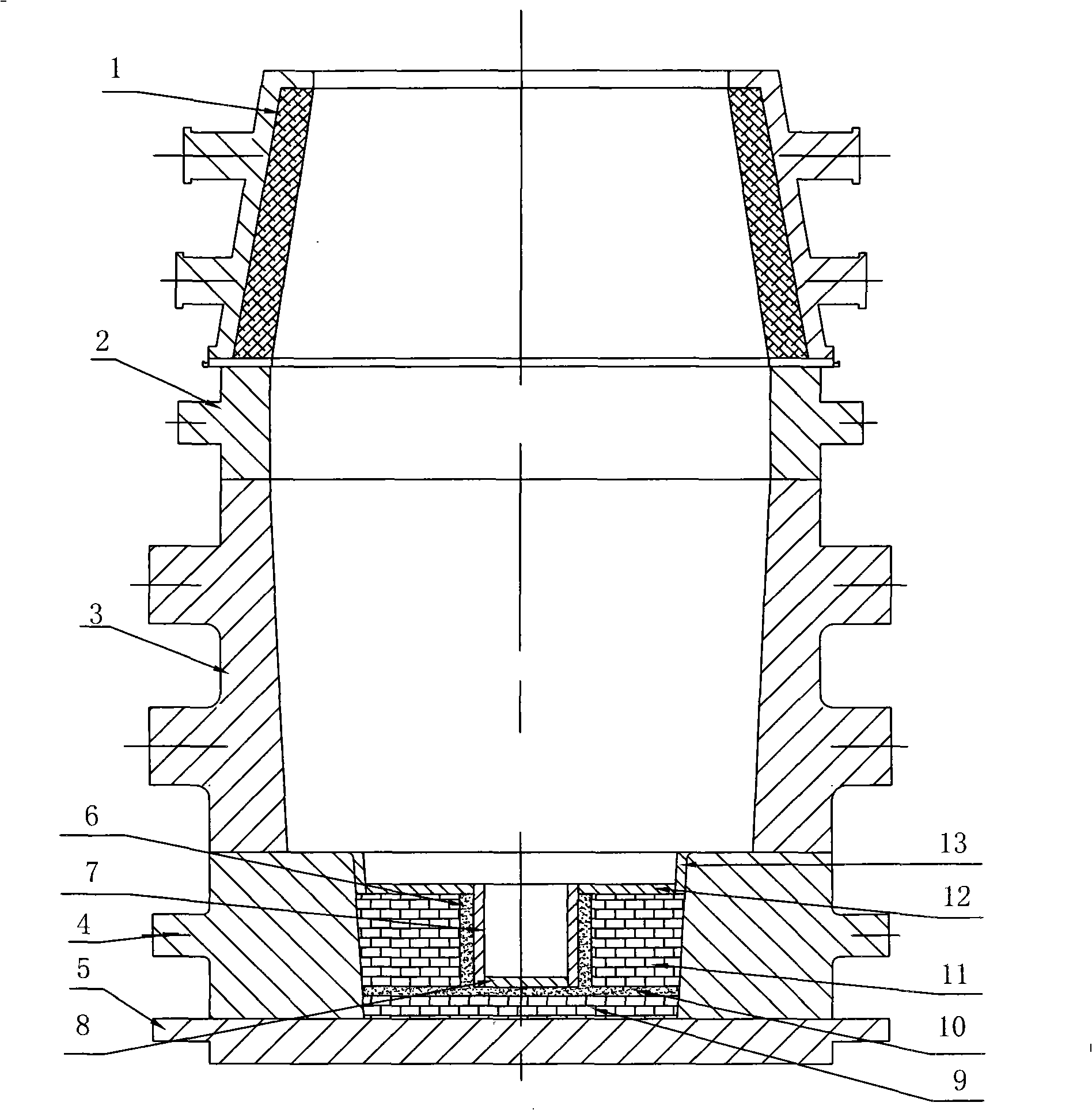 Integral running castings mold device of large-sized steel ingot clamp