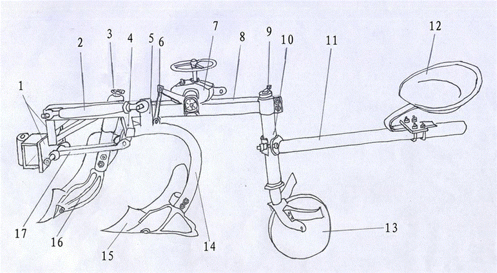 Lifting type double-share plough