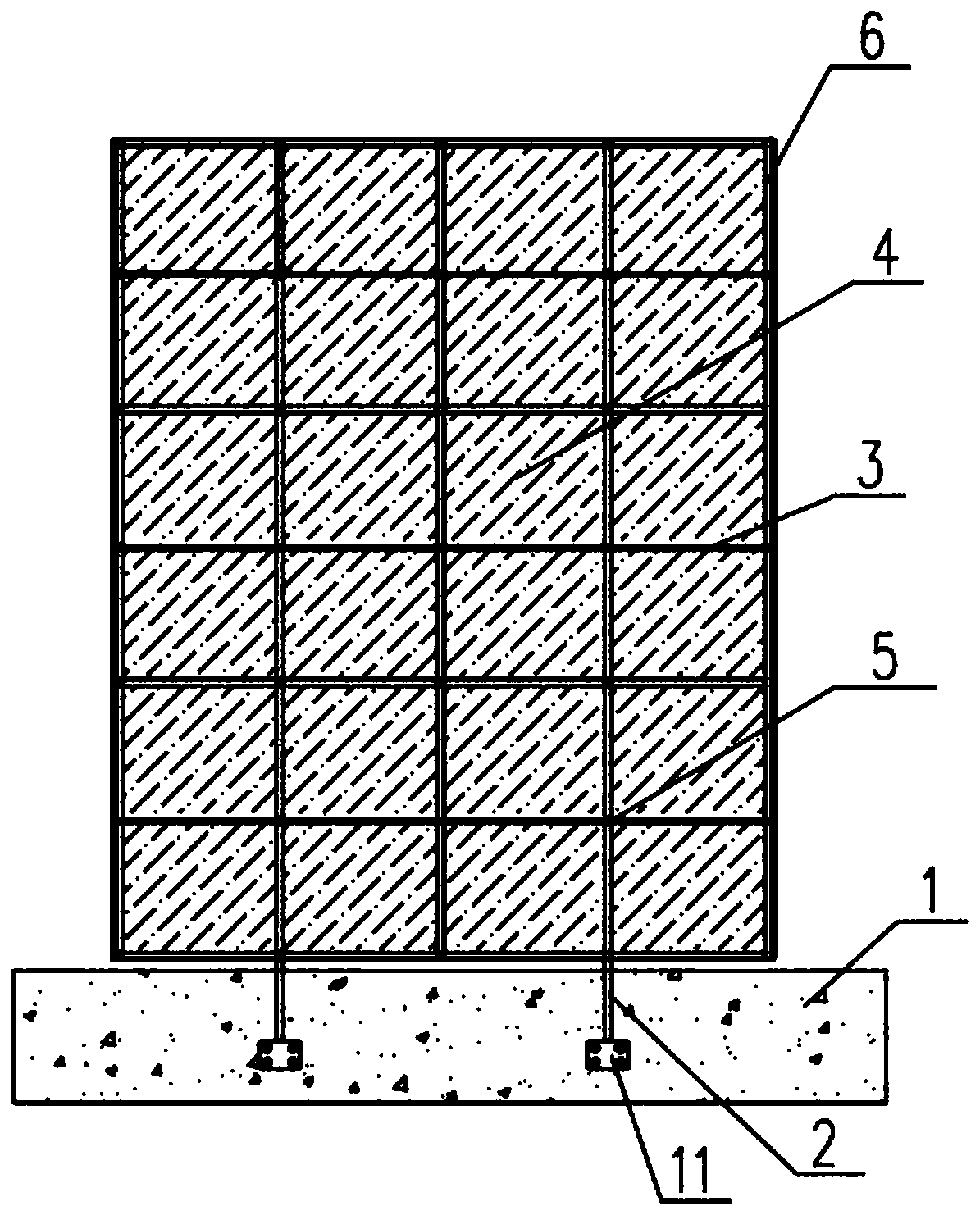 Ultrahigh-rise structure unit type sizing type horizontal protection shed and construction method thereof