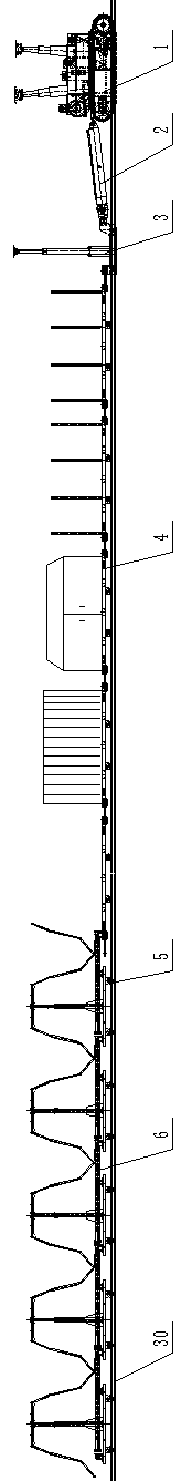 Caterpillar traction type track equipment train