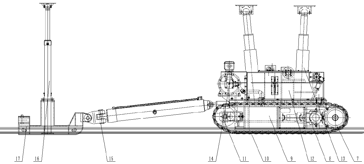 Caterpillar traction type track equipment train