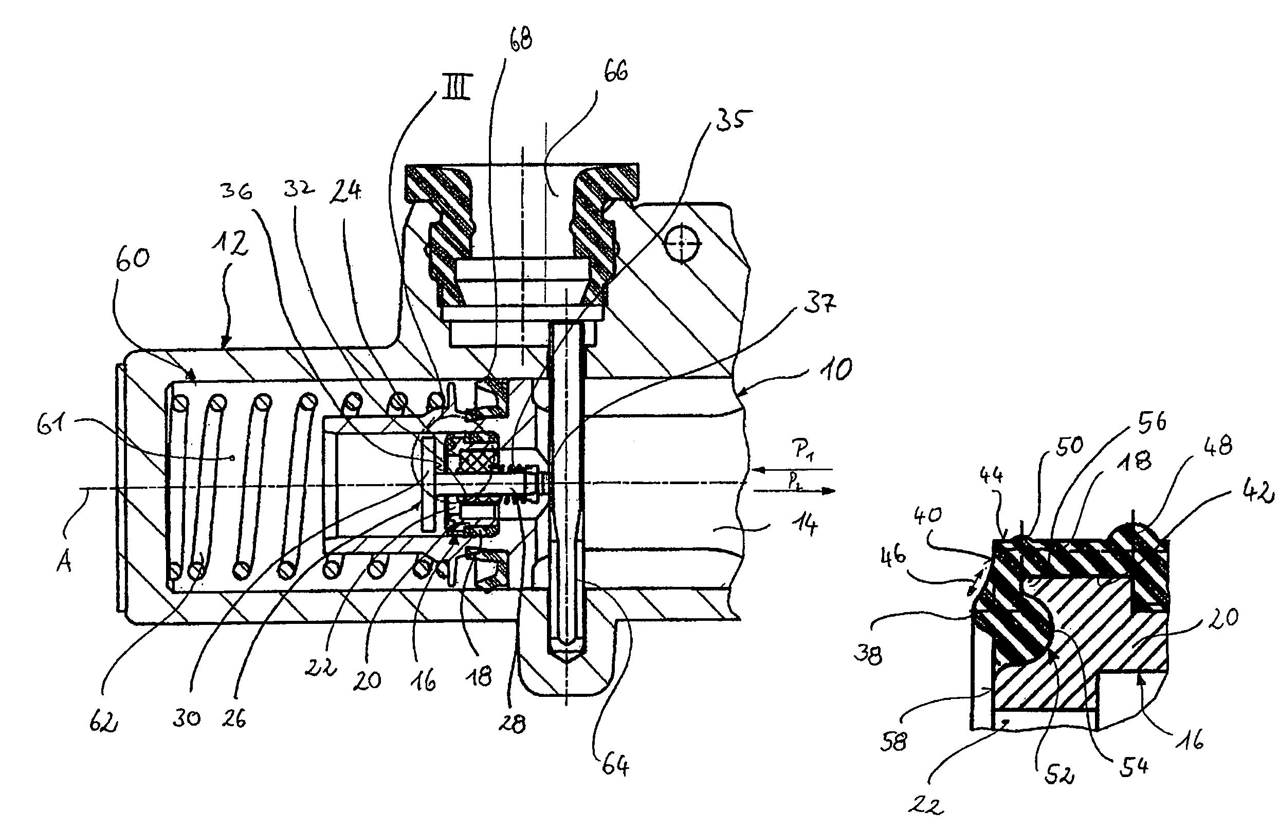 Piston for a hydraulic brake system and master cylinder equipped therewith