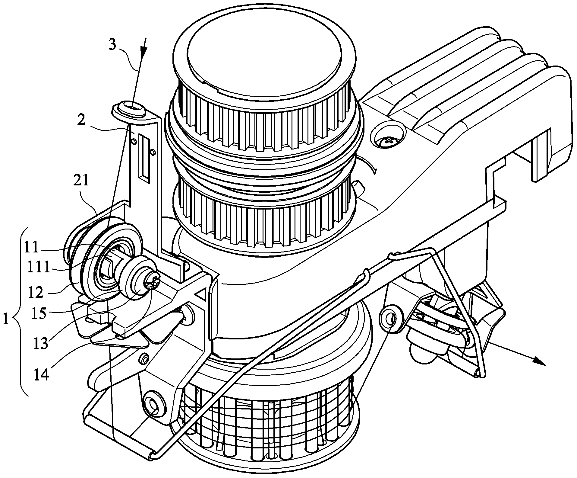 Yarn pressing device fast to assemble and disassemble