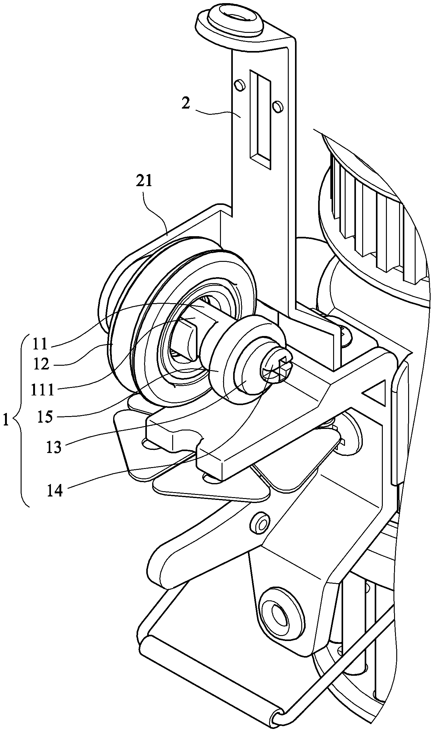 Yarn pressing device fast to assemble and disassemble