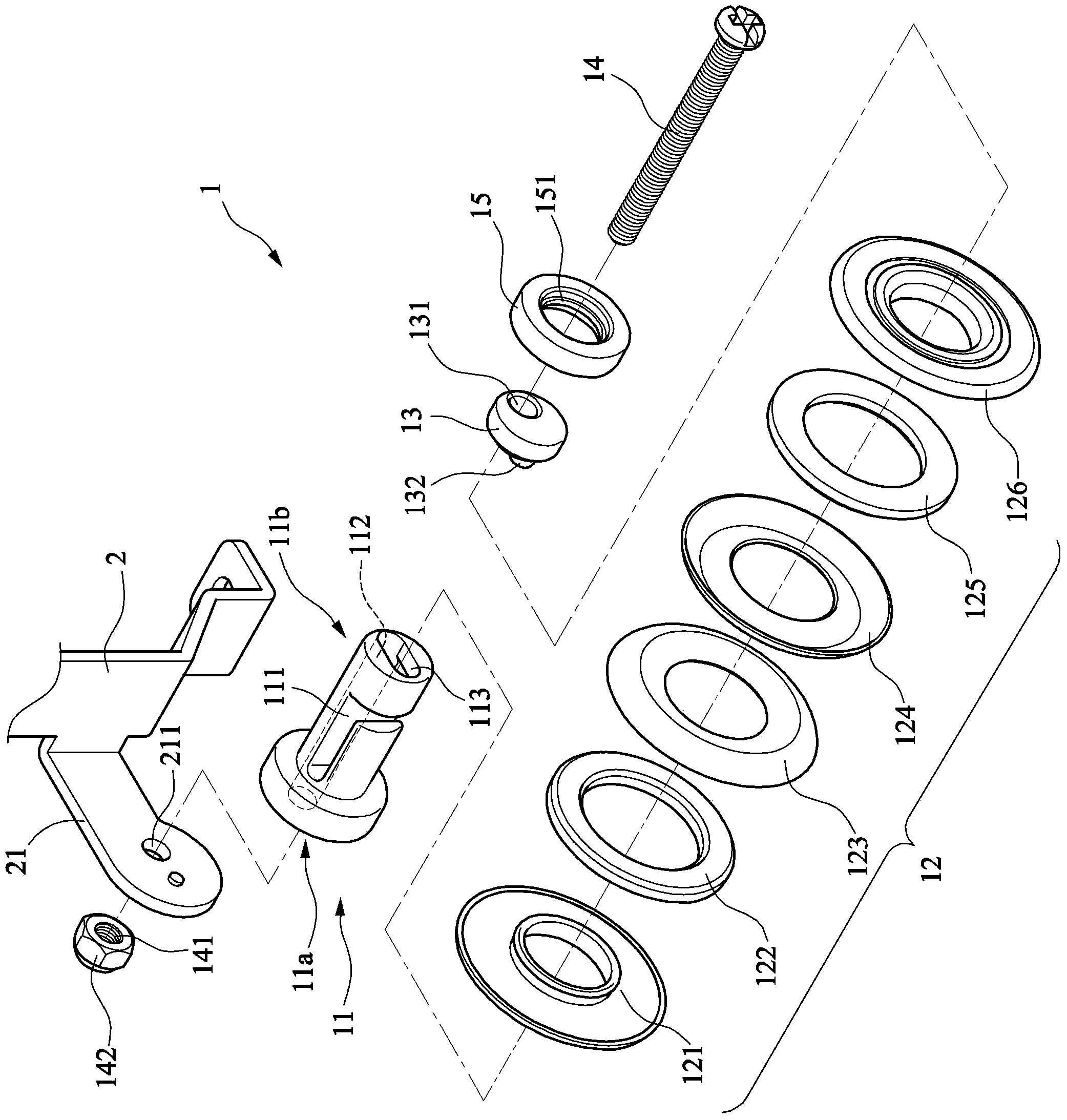 Yarn pressing device fast to assemble and disassemble