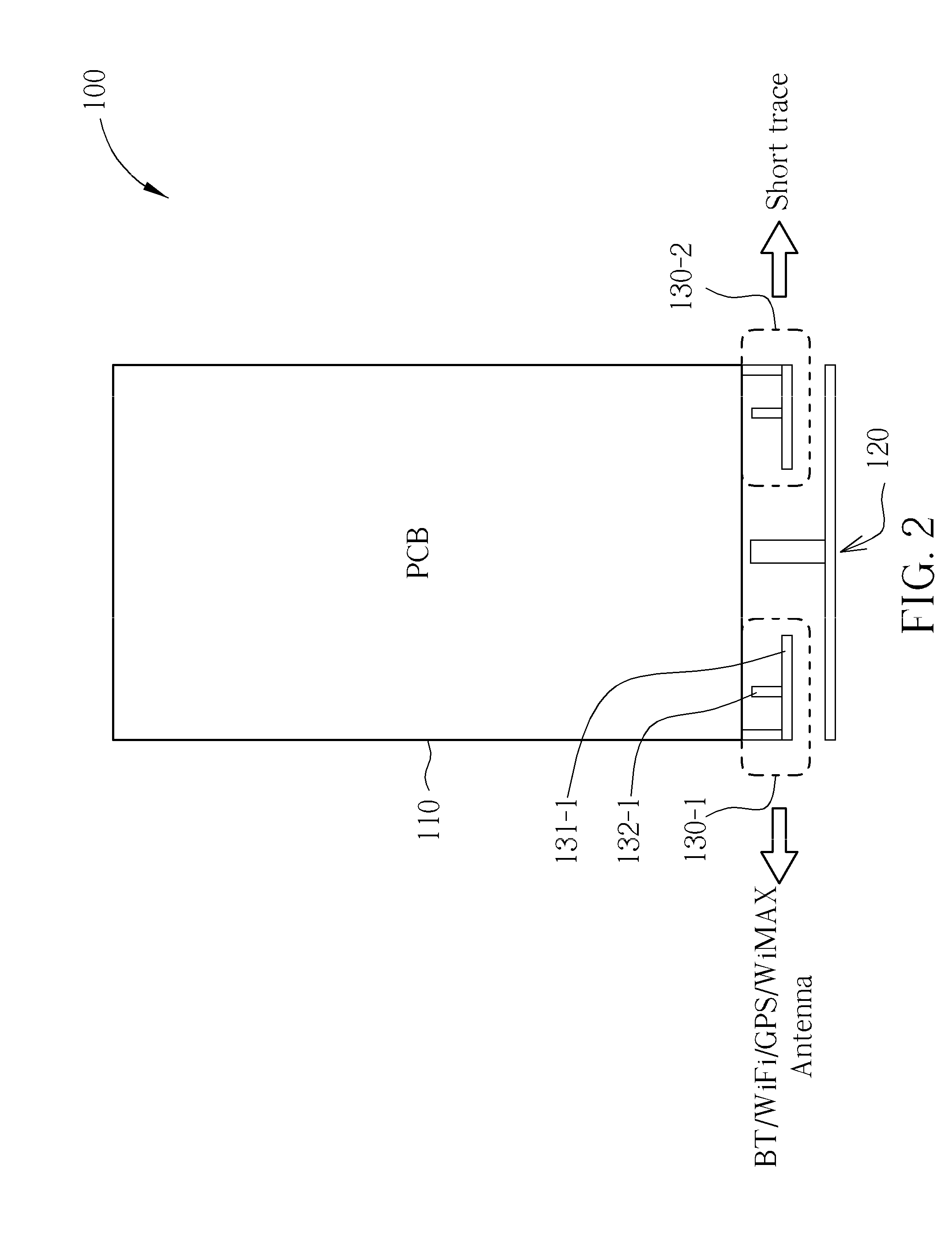Apparatus for controlling electric field distribution by utilizing short trace structures