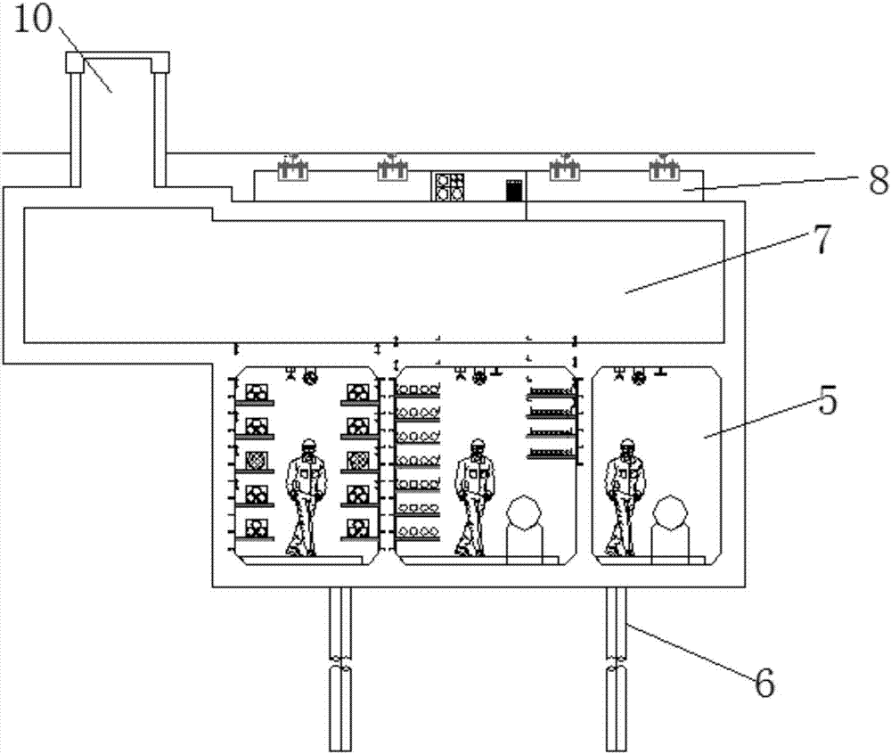 Comprehensive pipe rack structure built in combination with tramcars on urban existing road