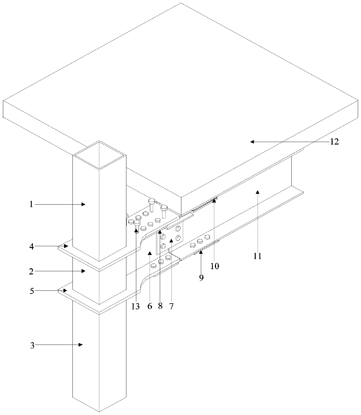 Fabricated type anti-buckling inversed L-shaped web shear piece combined joint connecting device capable of recovering functions