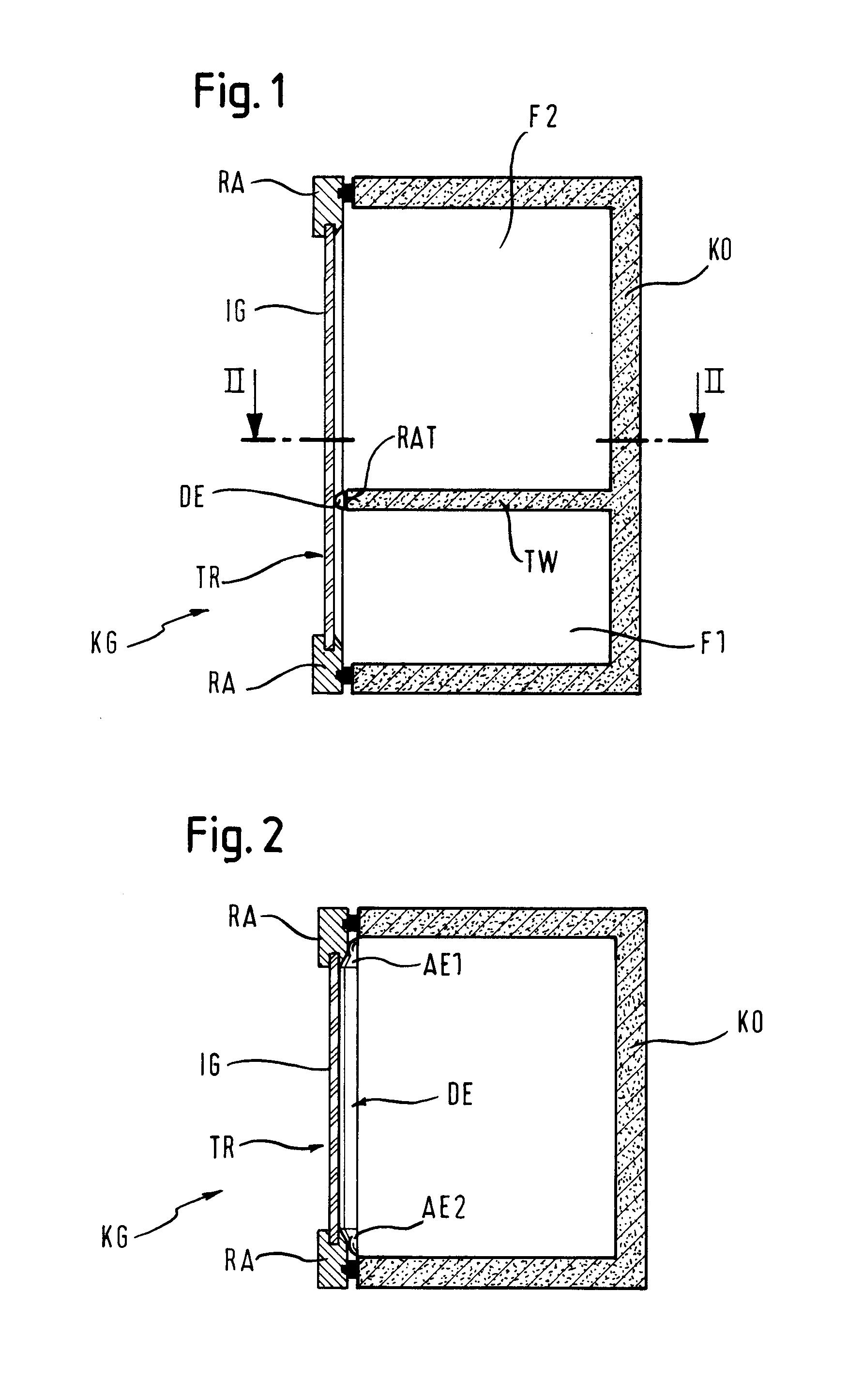 Refrigeration device having a seal element in the form of a hollow profile