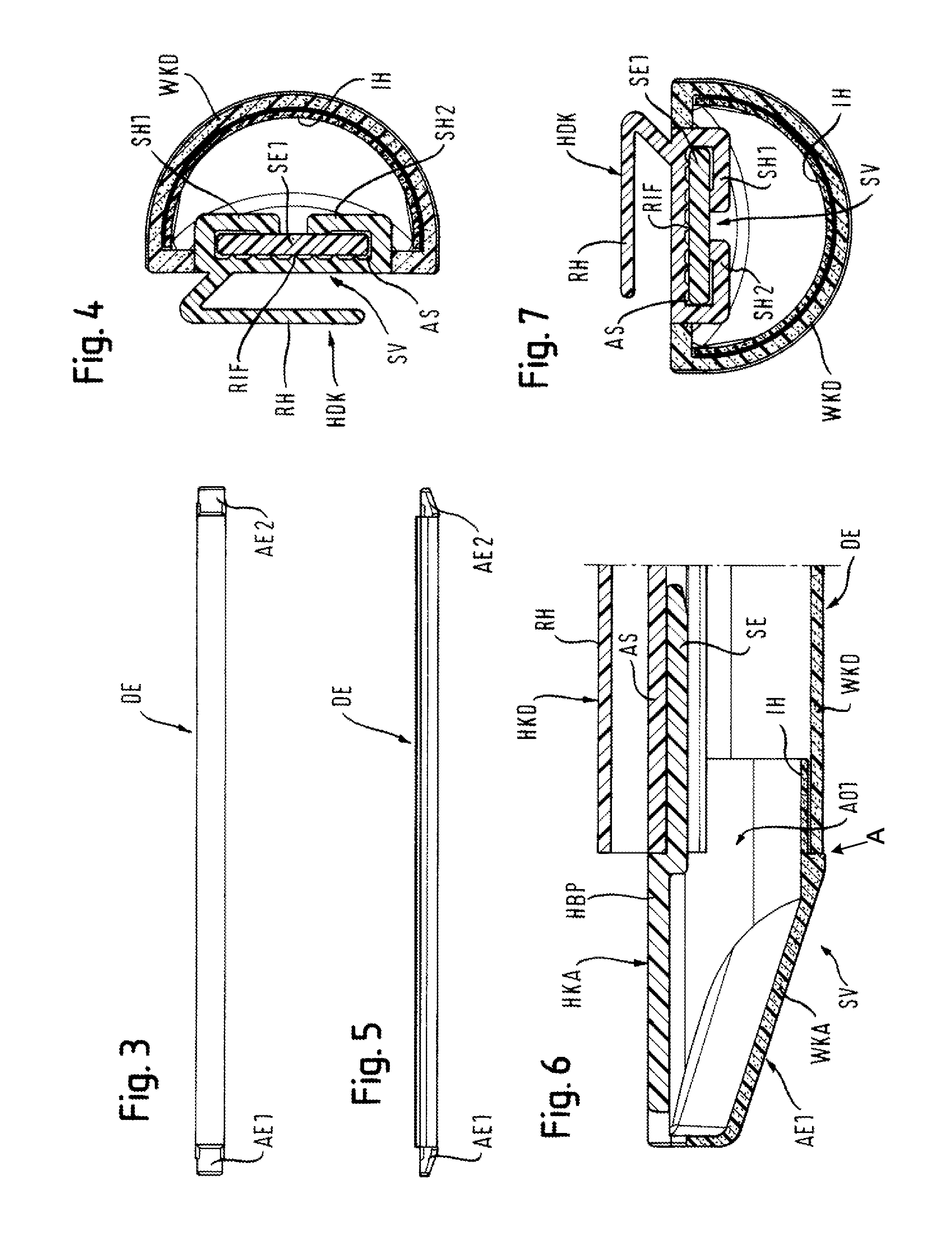 Refrigeration device having a seal element in the form of a hollow profile