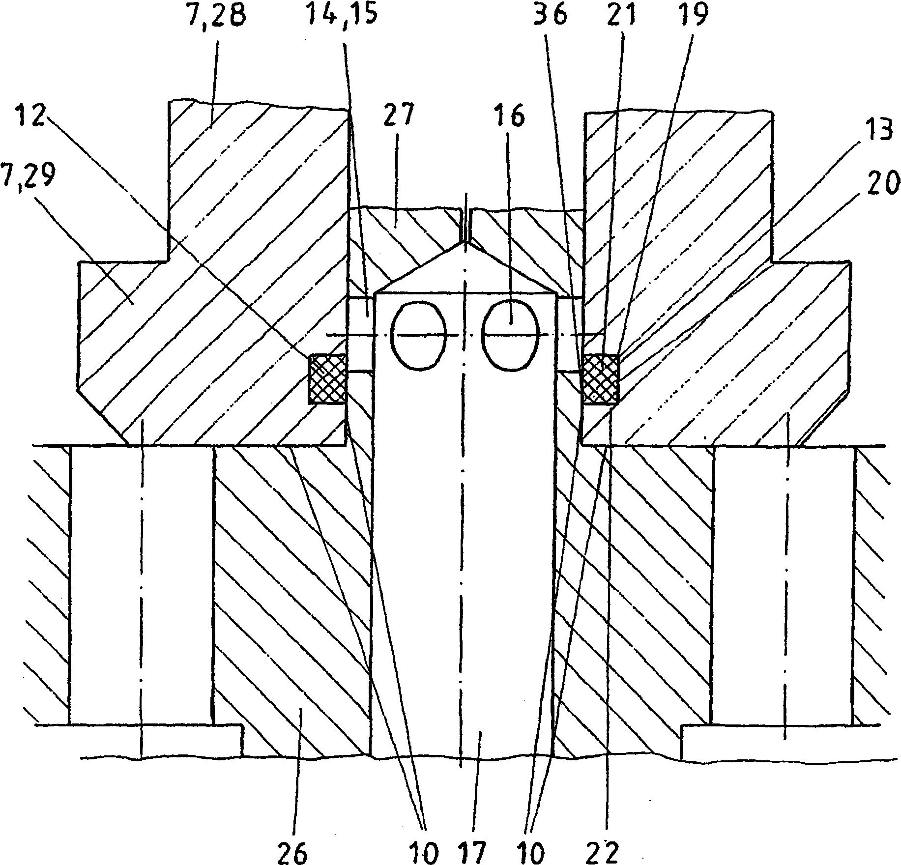 Pressure limiting valve with a hydraulic seal ring