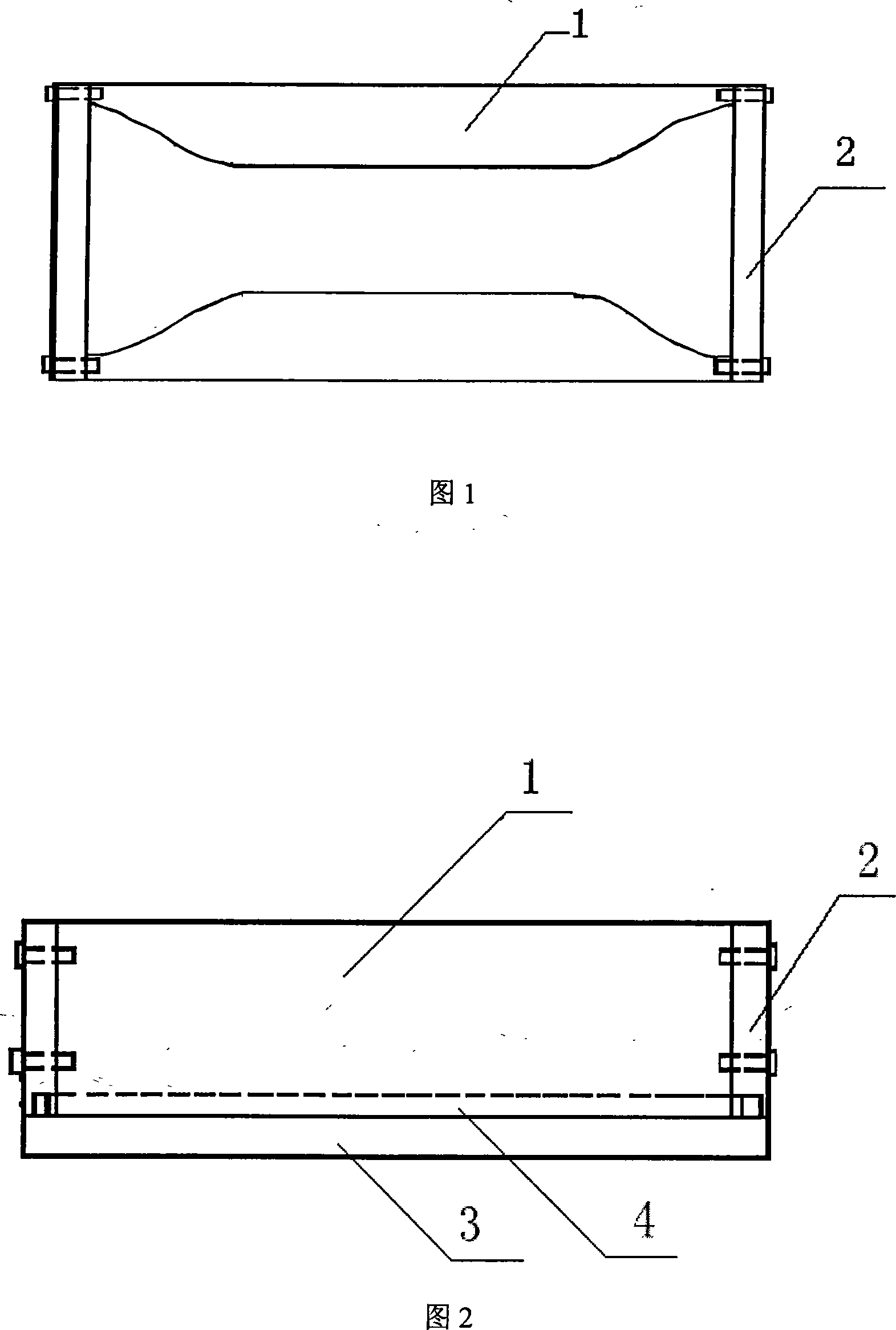 Brittle material test piece moulds and matching tensile test cramping apparatus thereof