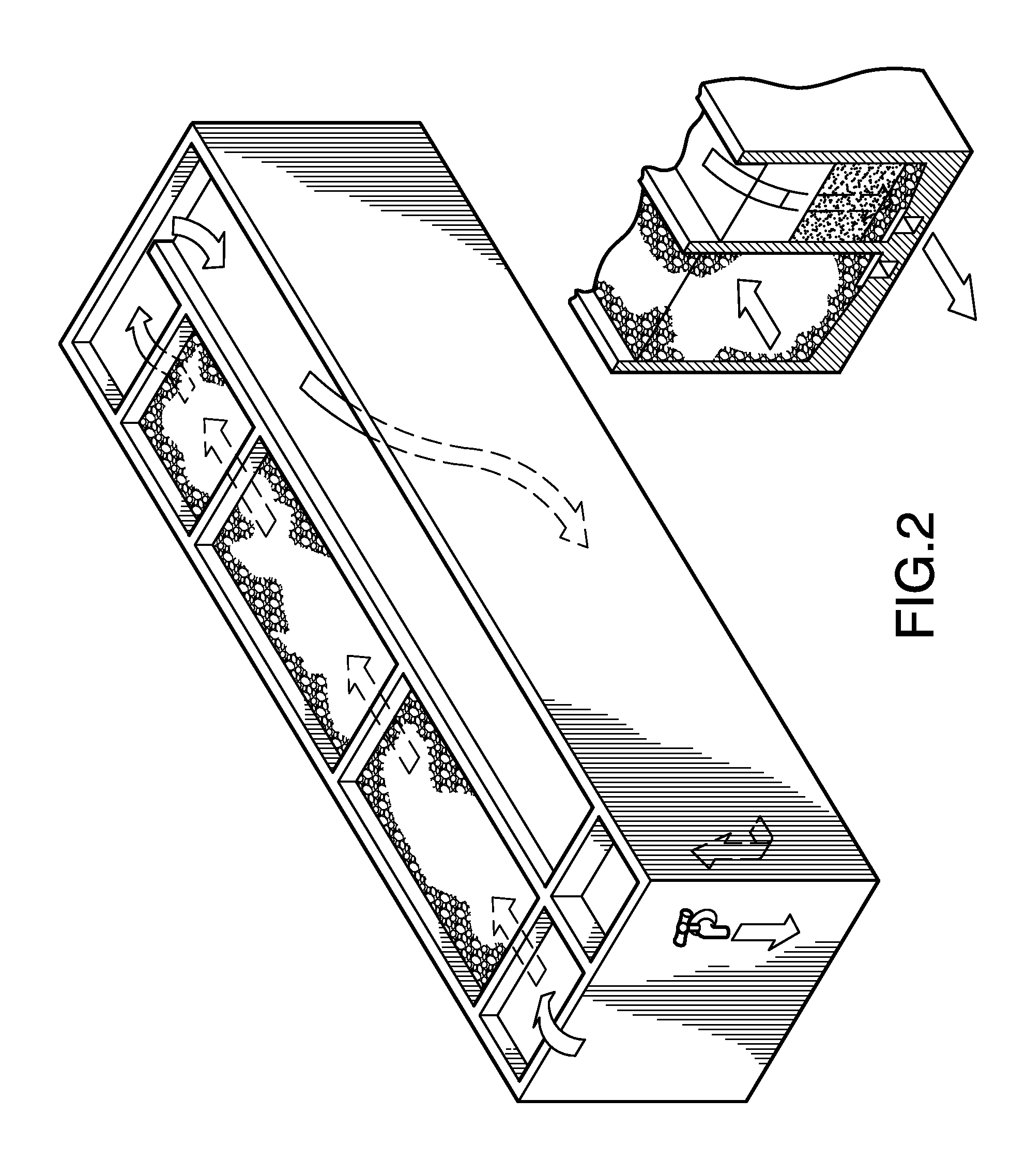 Inexpensive fourth world primitive water cleanser with key parts transportable in suitcase size packaging