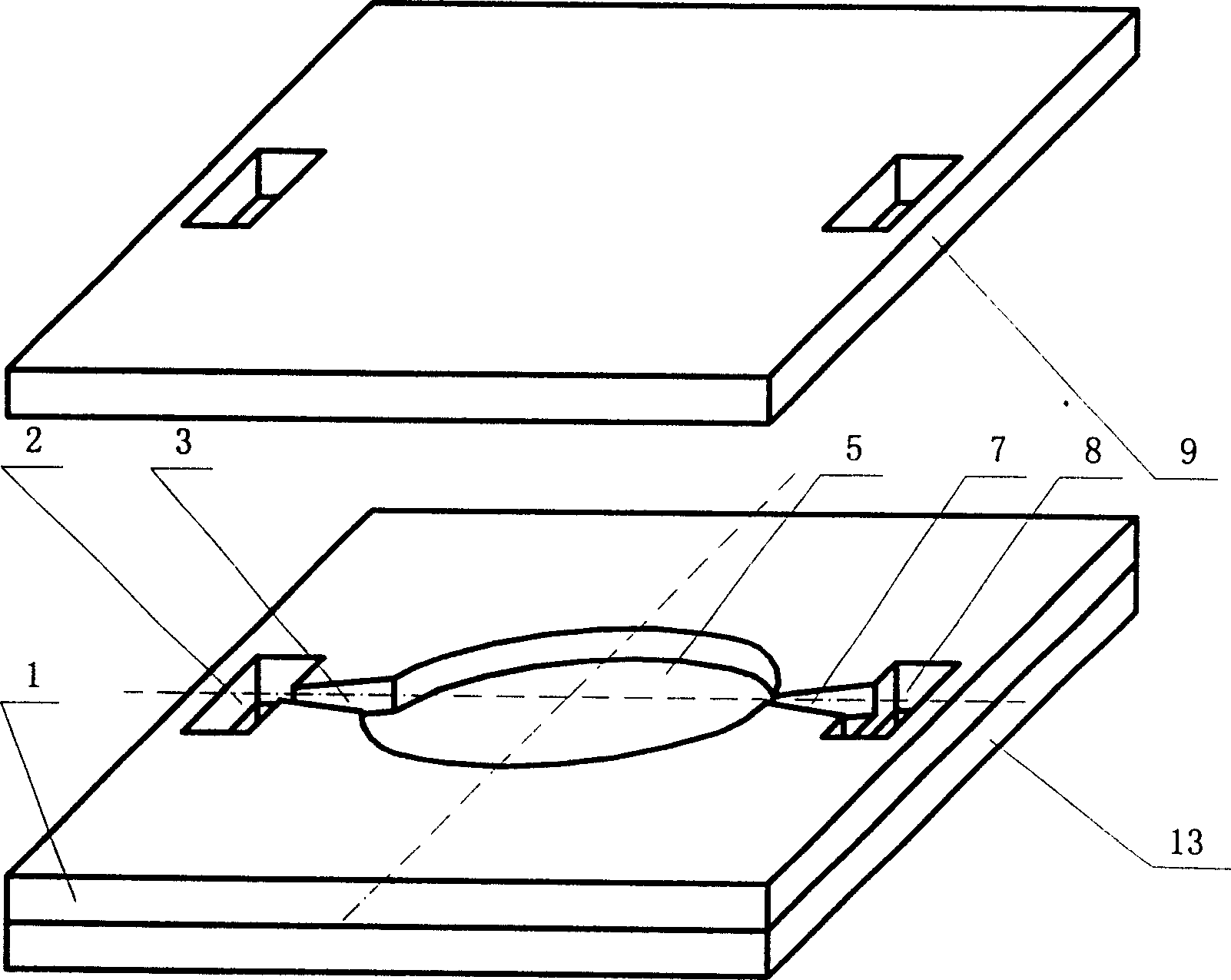 Valve less thin film driven micro pump