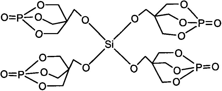 Flame retardant charring agent-tetra-{1-oxyphospha-2,6,7-trioxabicyclo-[2.2.2]-octane-(4)-methyl} silicate compound and preparation method thereof