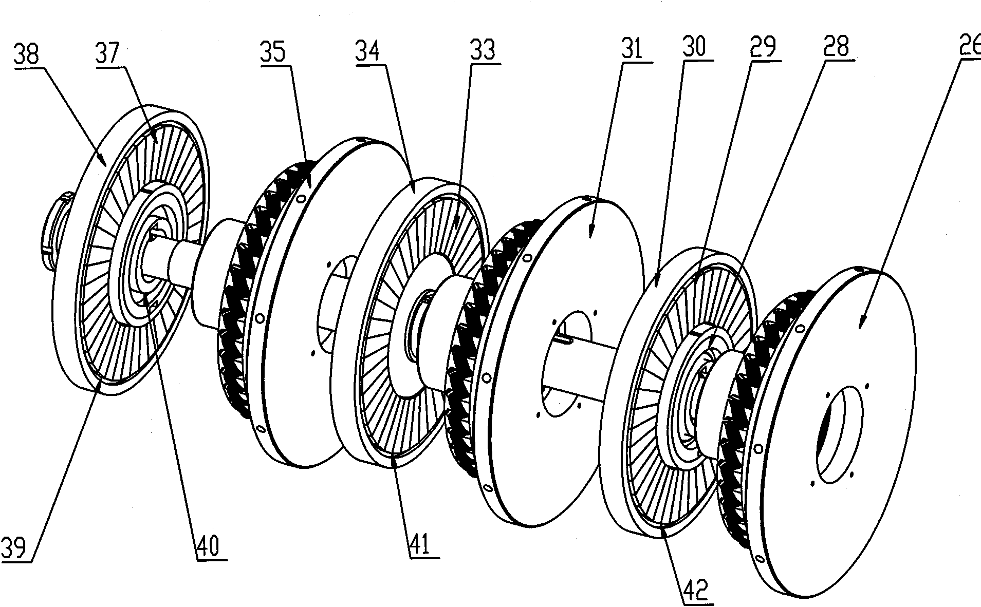 Disc permanent-magnet synchronous multi-combination power DC motor group