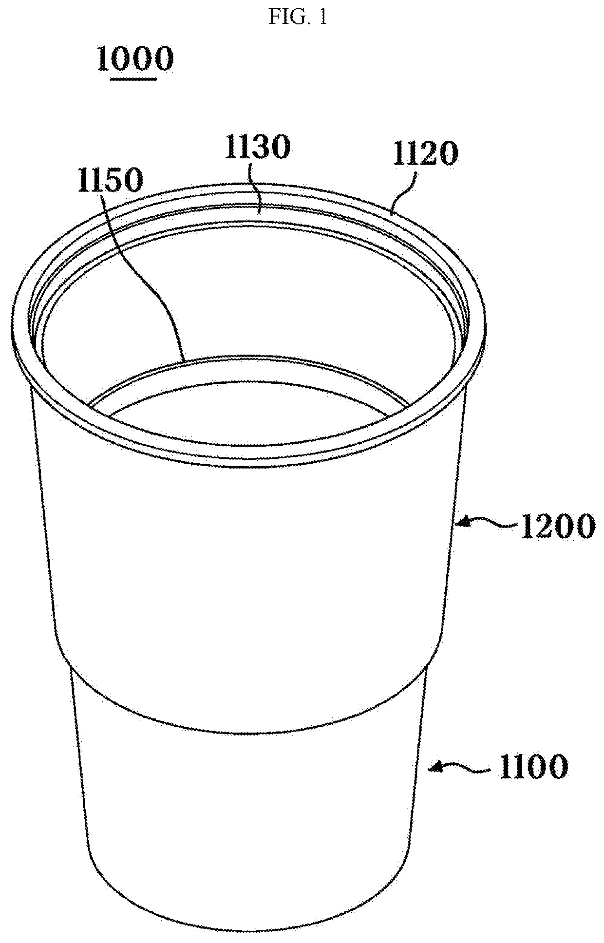 Insulated cup with double wall construction