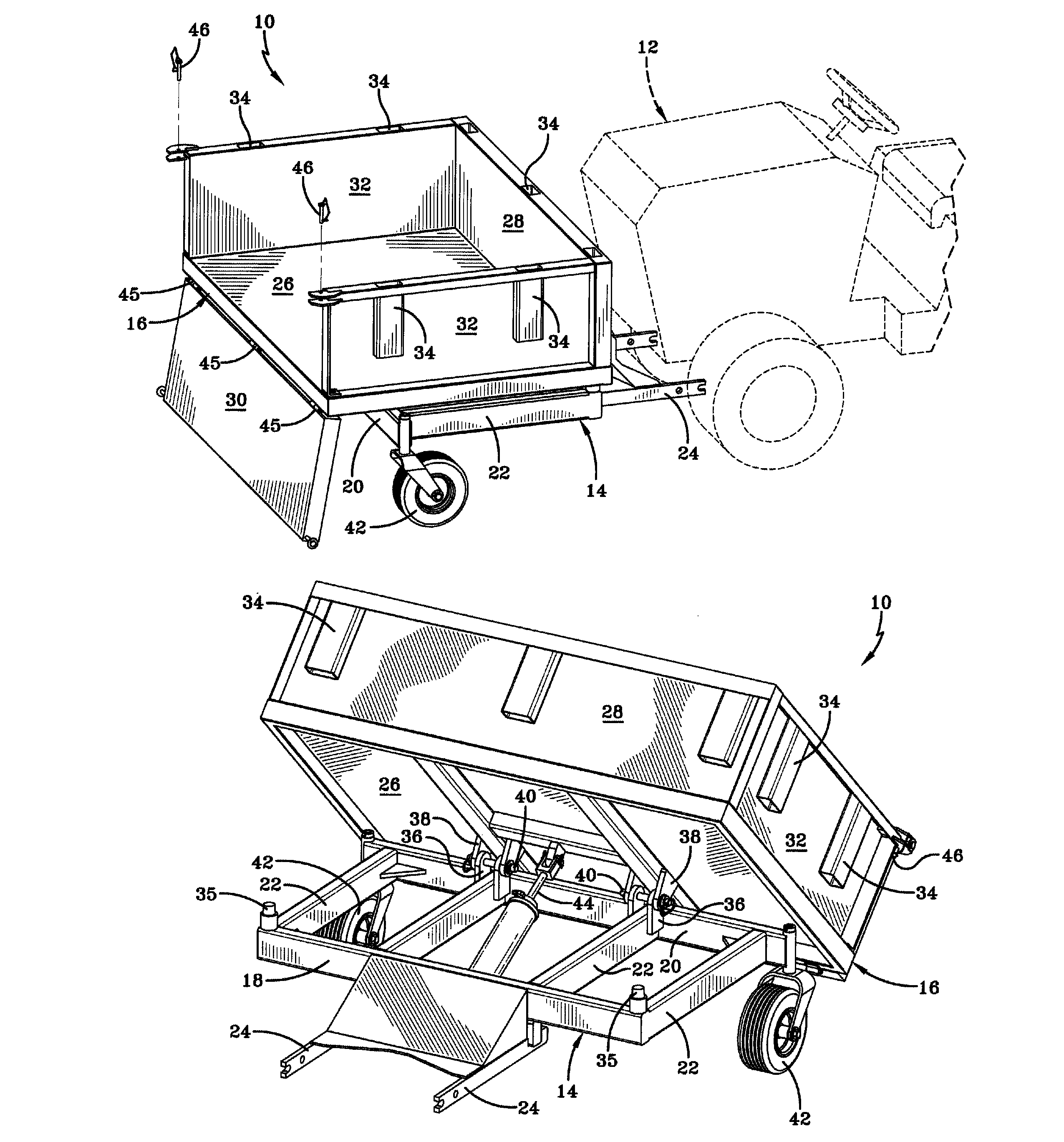 Cargo hauling attachment for a tractor