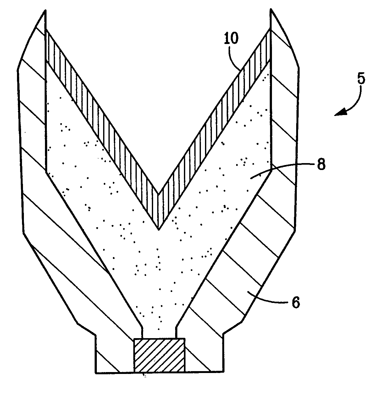 Injection molded shaped charge liner