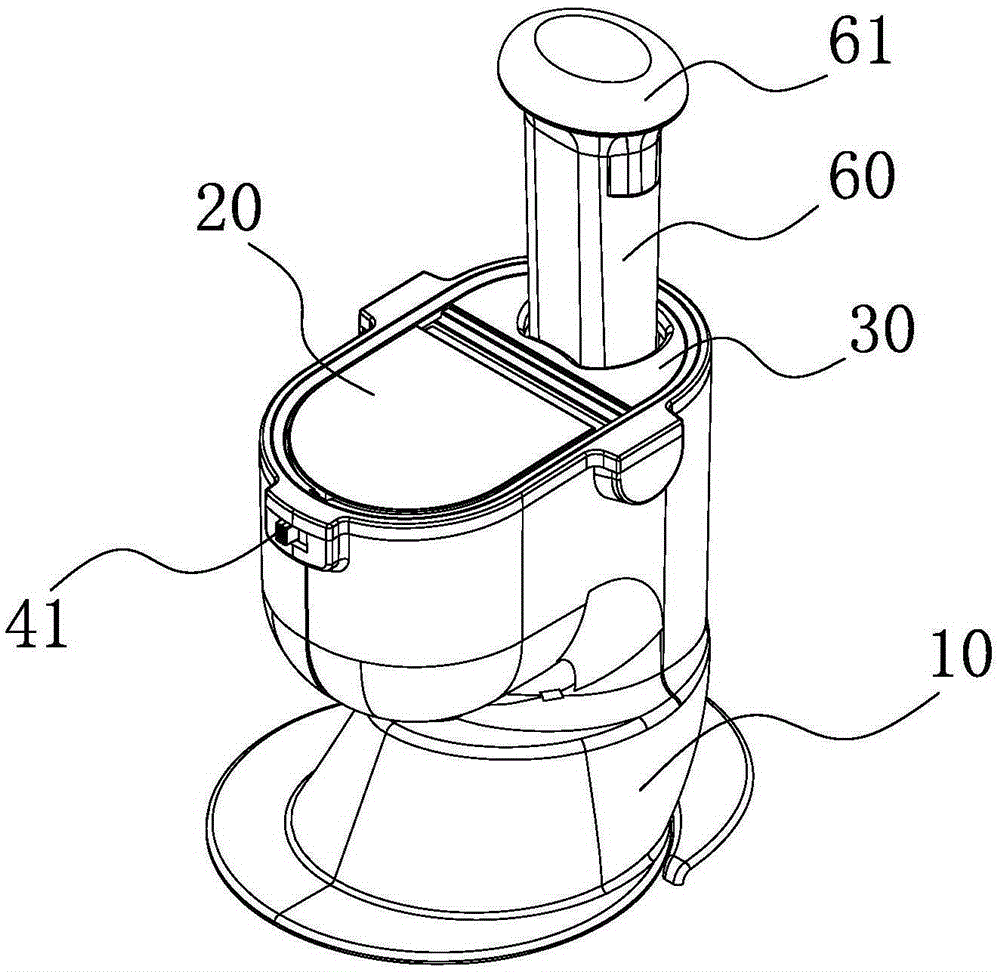 Feeding mechanism of vegetable and fruit juice preparation device