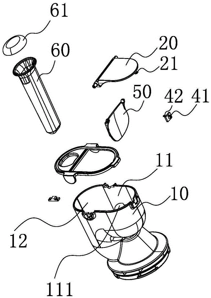 Feeding mechanism of vegetable and fruit juice preparation device