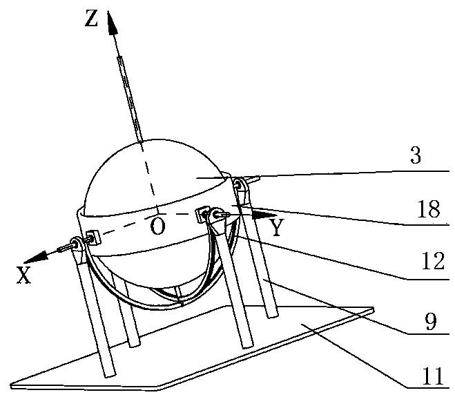 Spherical joint movement sensor