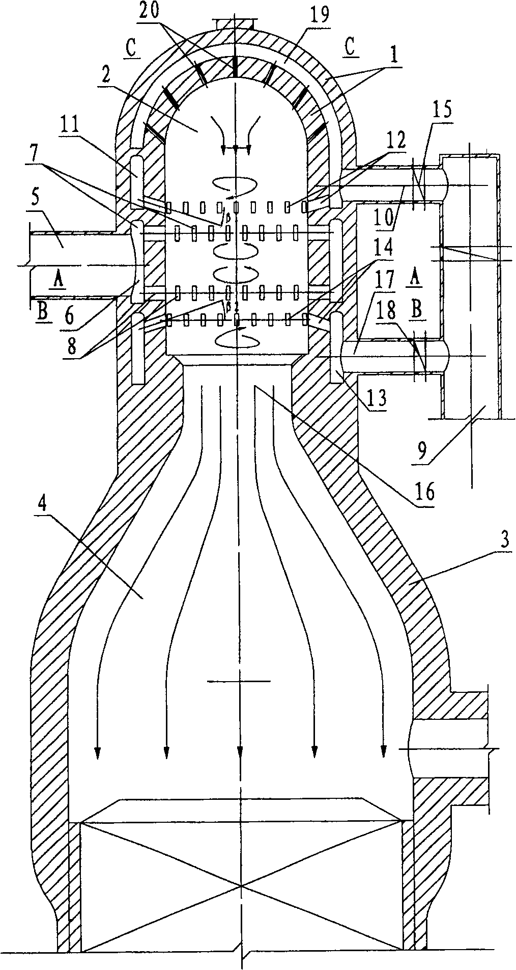 Flame length controllable high-efficient burner