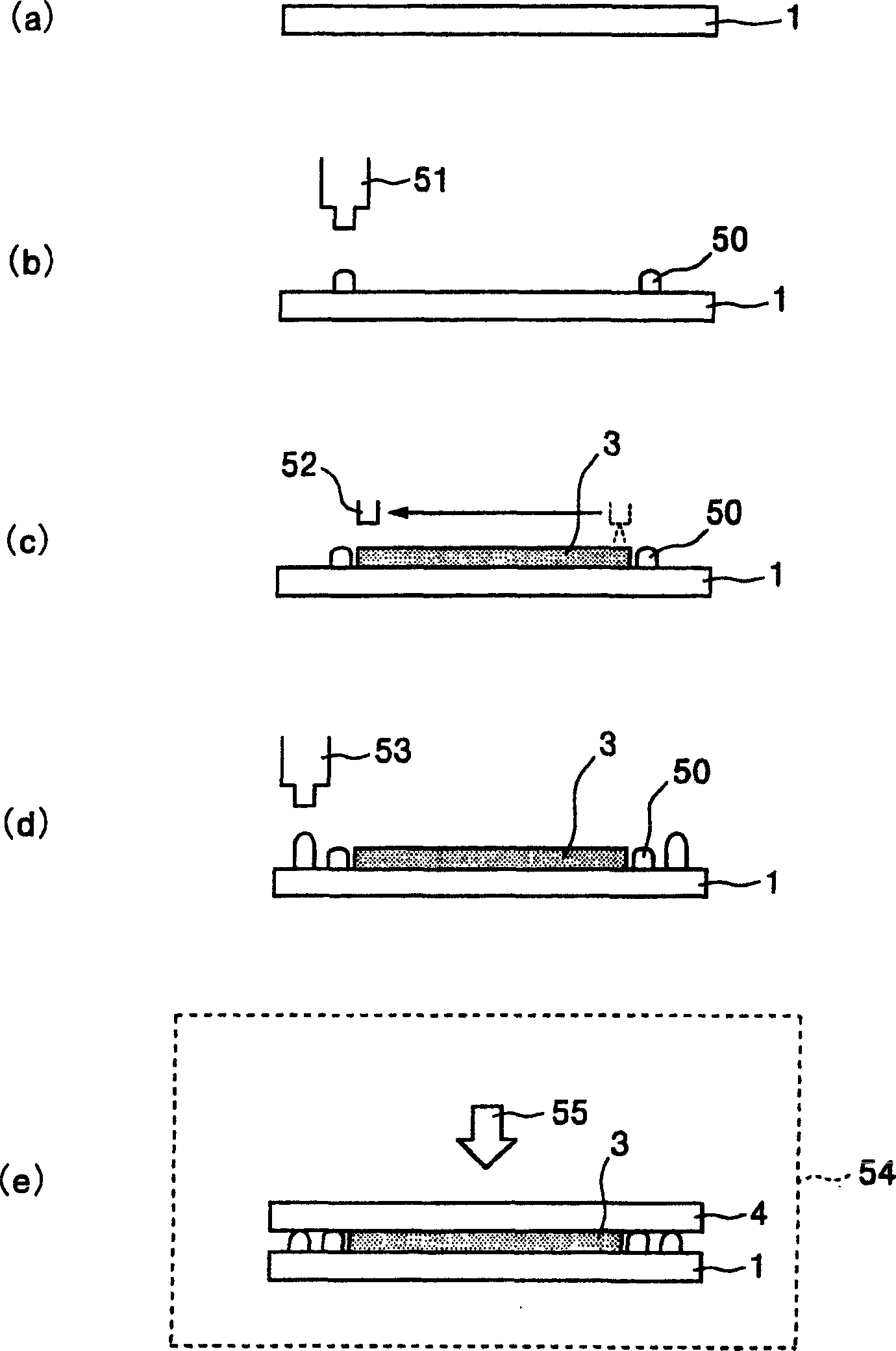 Producing device for electro-optical device, electro-optic device, and electronic instruments