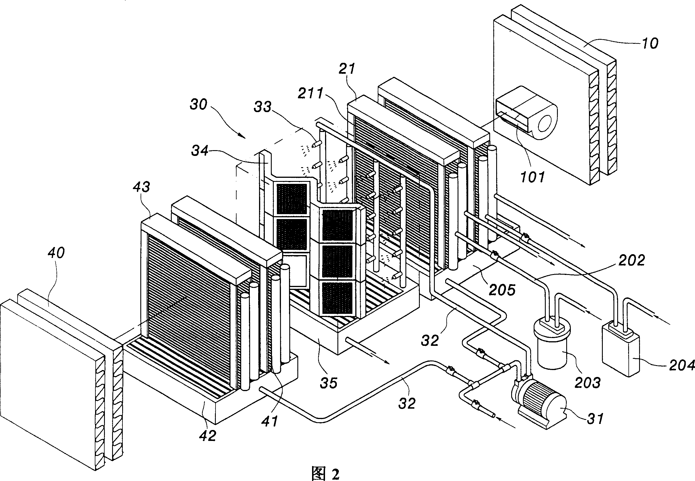 Condensated water circulating and reusing system and method