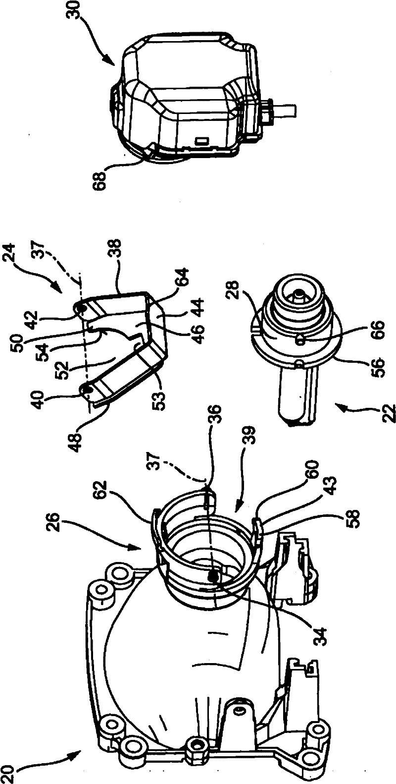 Motor vehicle headlight designed for fixing gas discharge lamp provided with separate ignition device