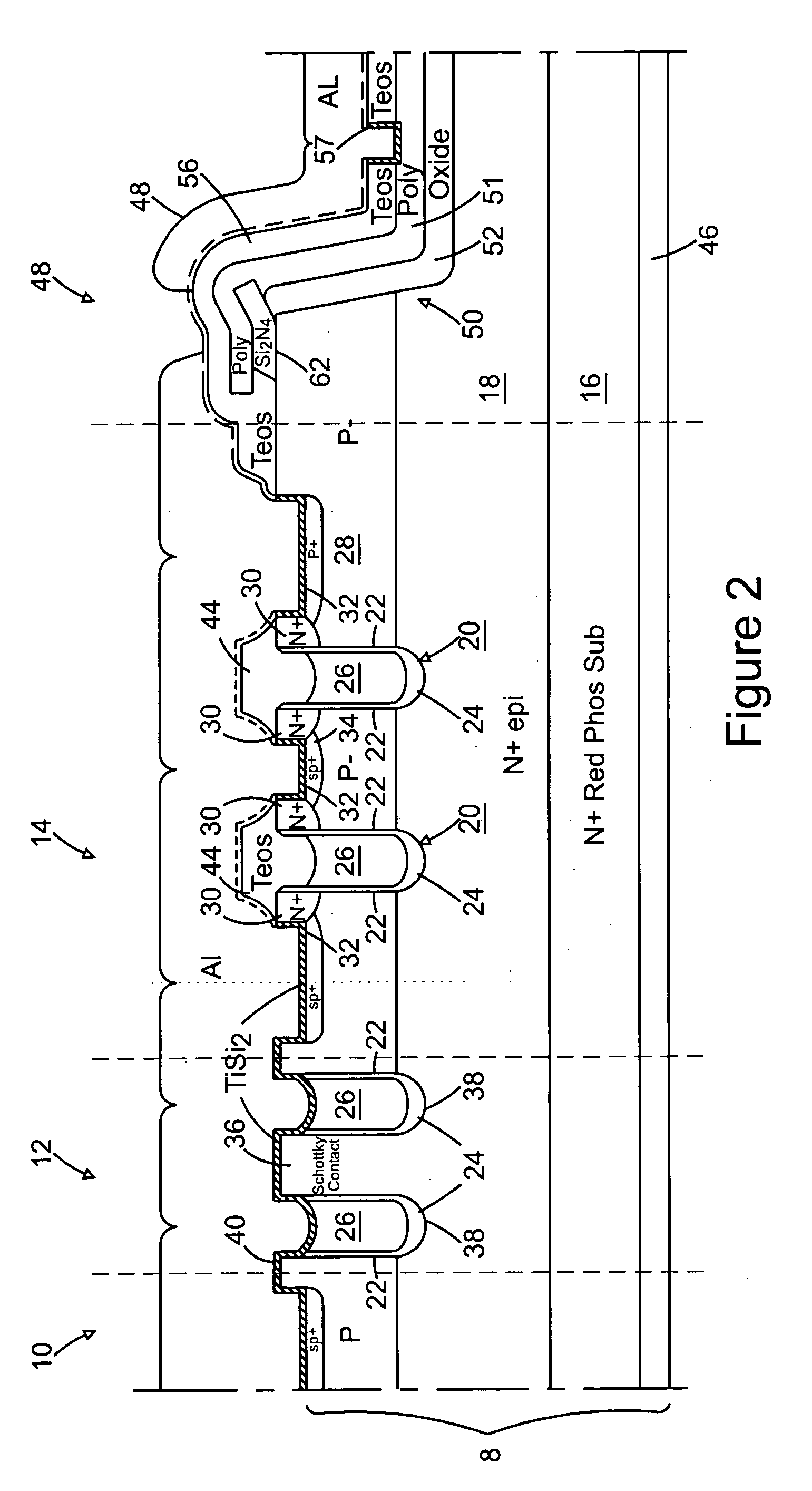 Integrated fet and schottky device