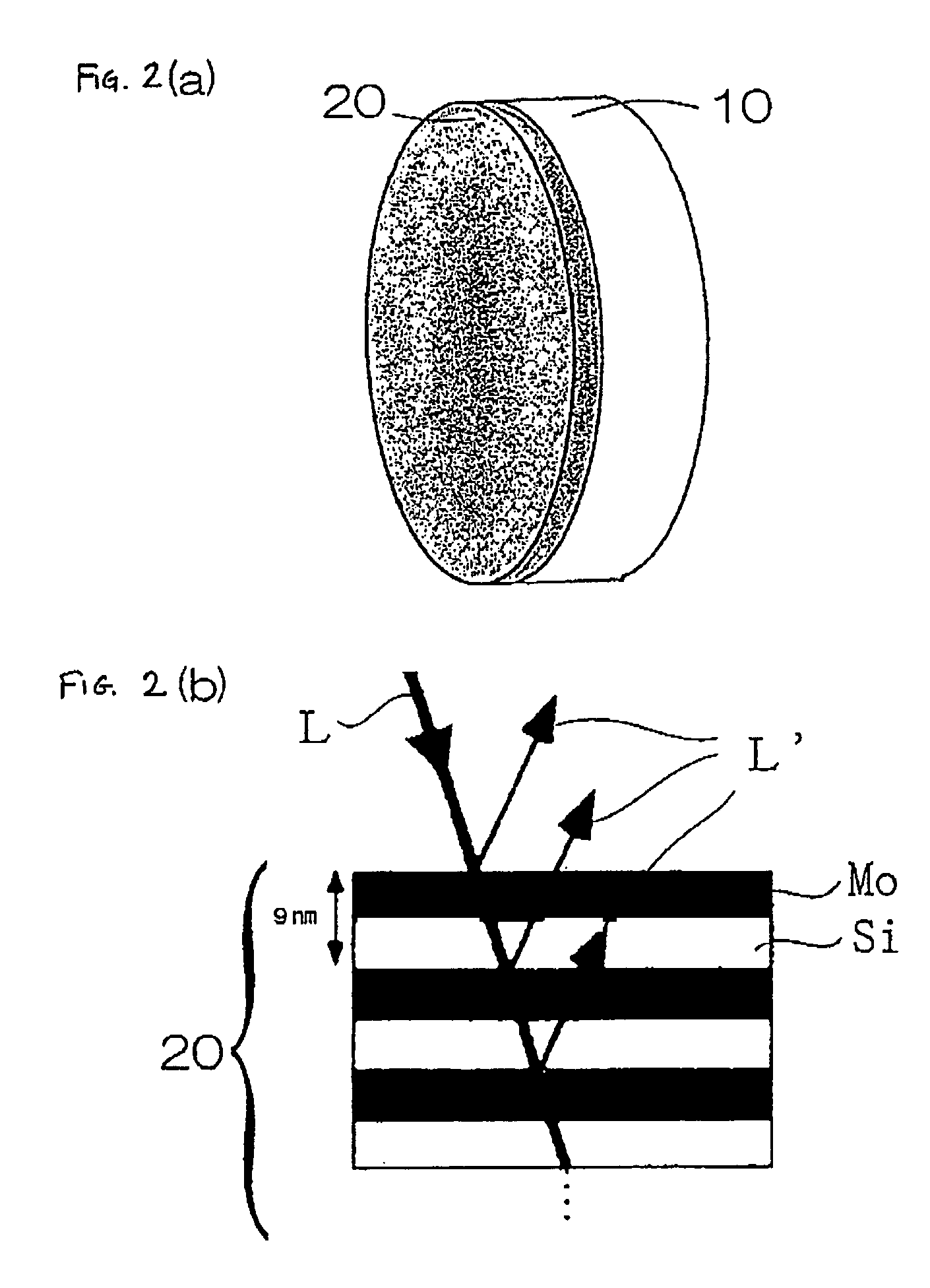 Optical element such as multilayer film reflection mirror, production method therefor and device using it