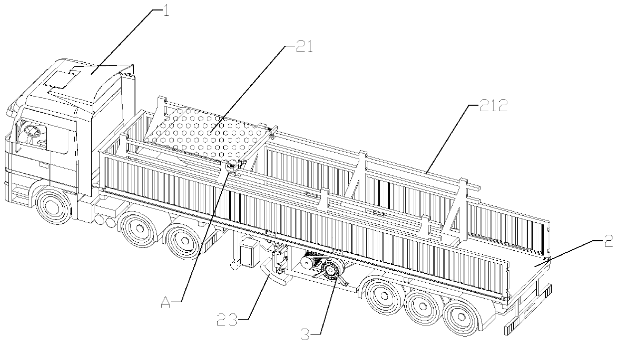 Semi-trailer truck with inertia forward impact protection function