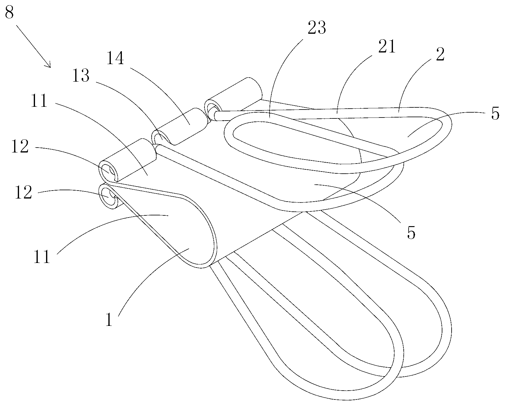 Wired electrical appliance with binder clips