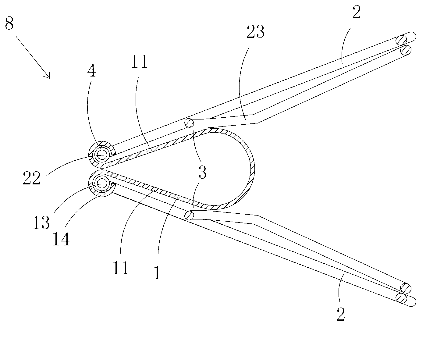 Wired electrical appliance with binder clips