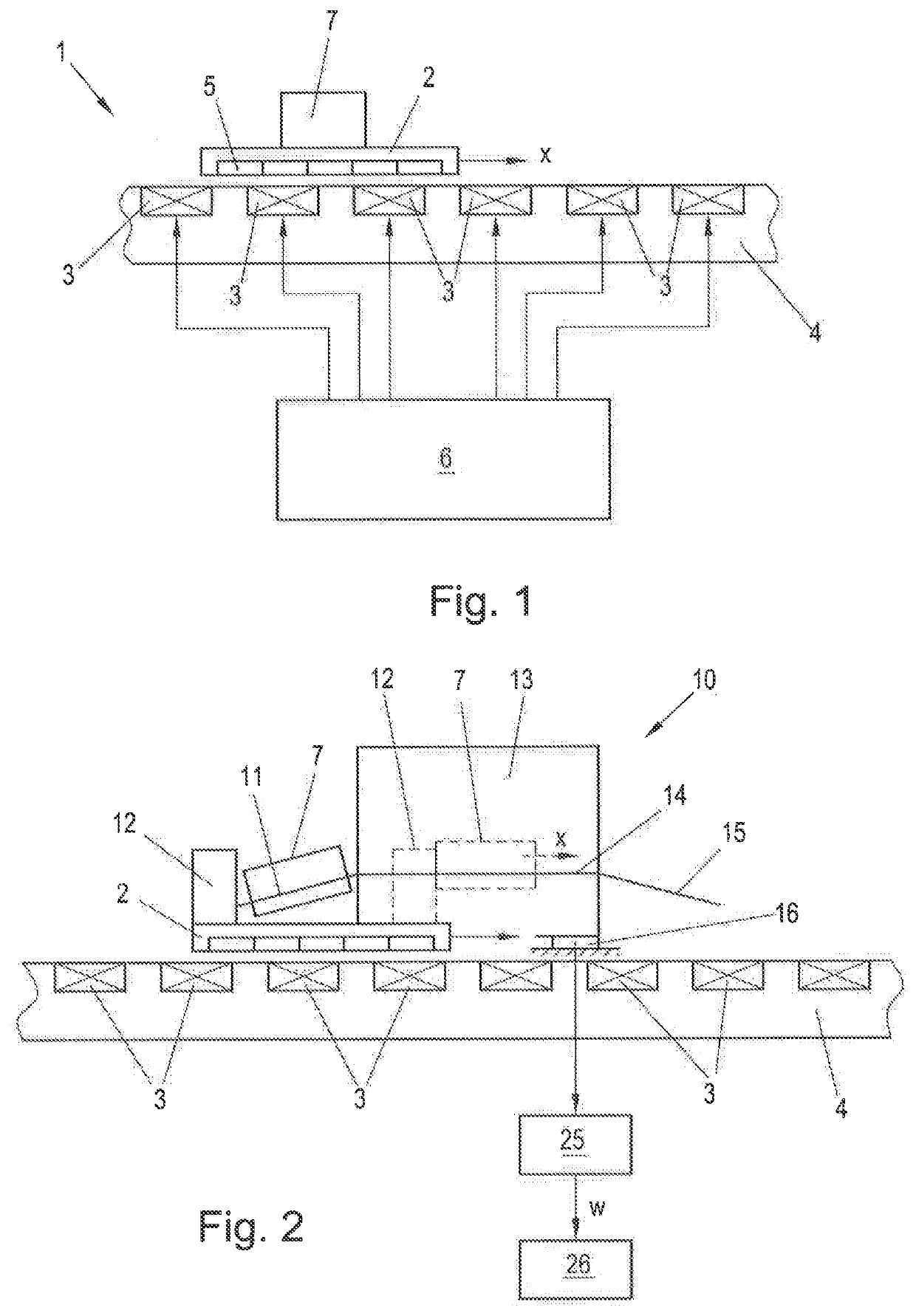 Electromagnetic conveyor with weighing station