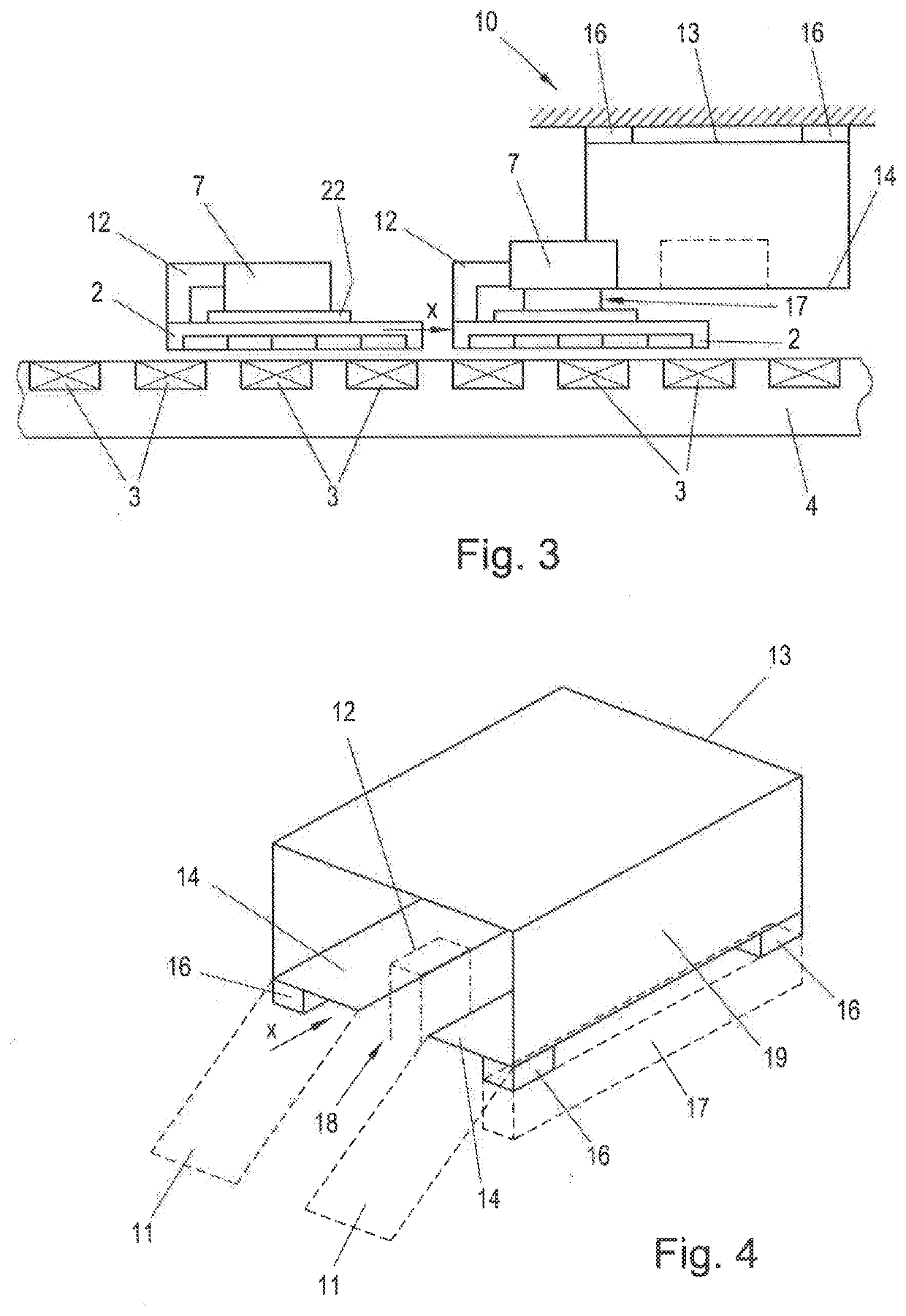 Electromagnetic conveyor with weighing station