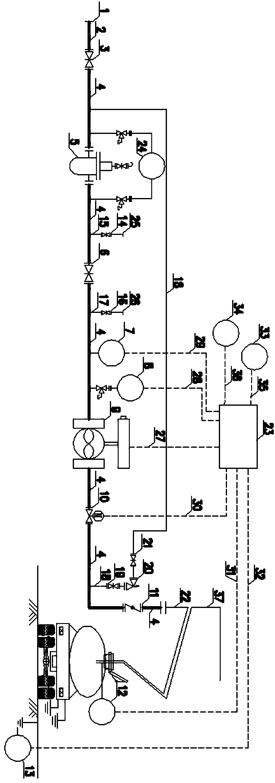 A metering and adjusting device for loading refined oil