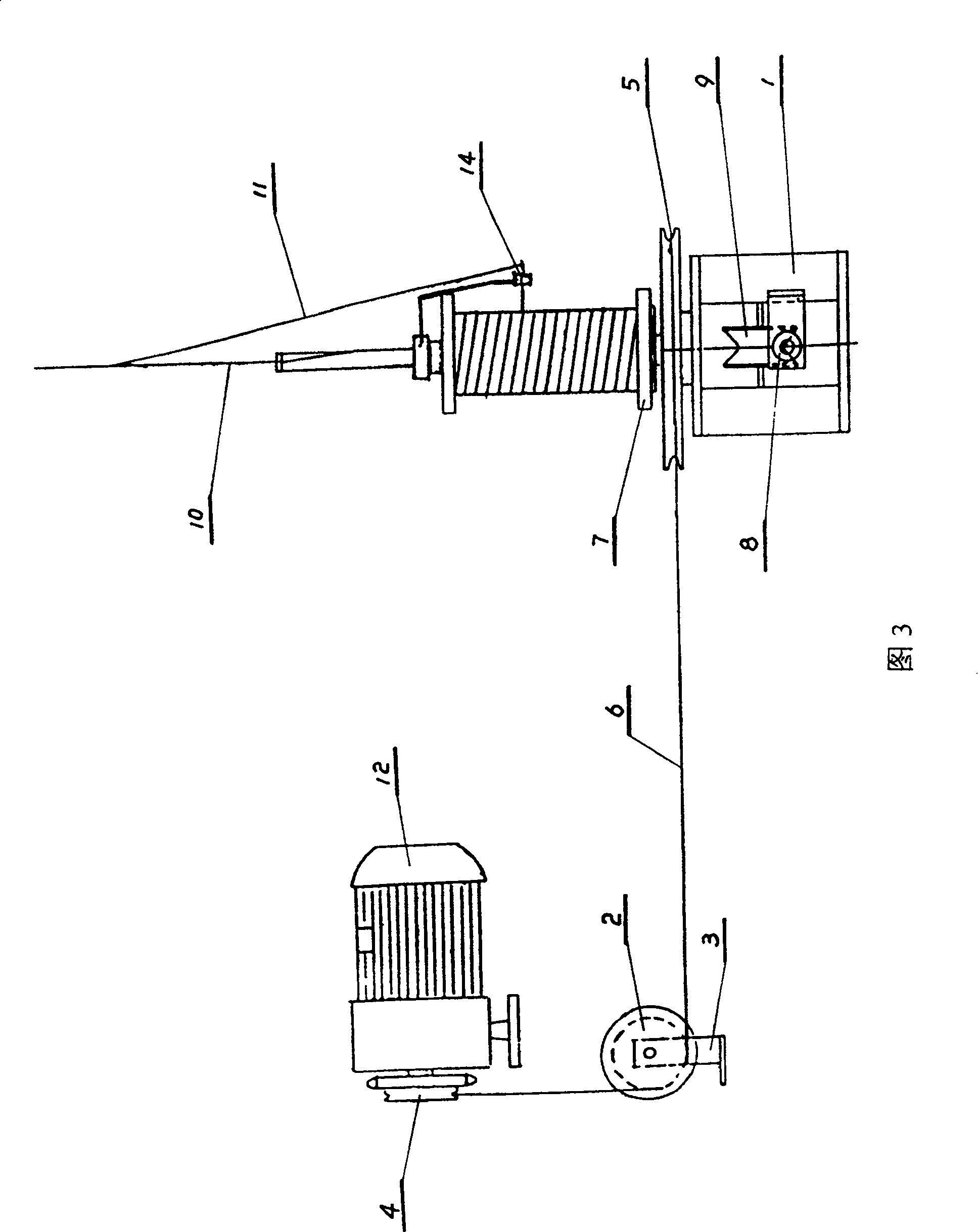 Method for placing ground wire in producing cable and device thereof