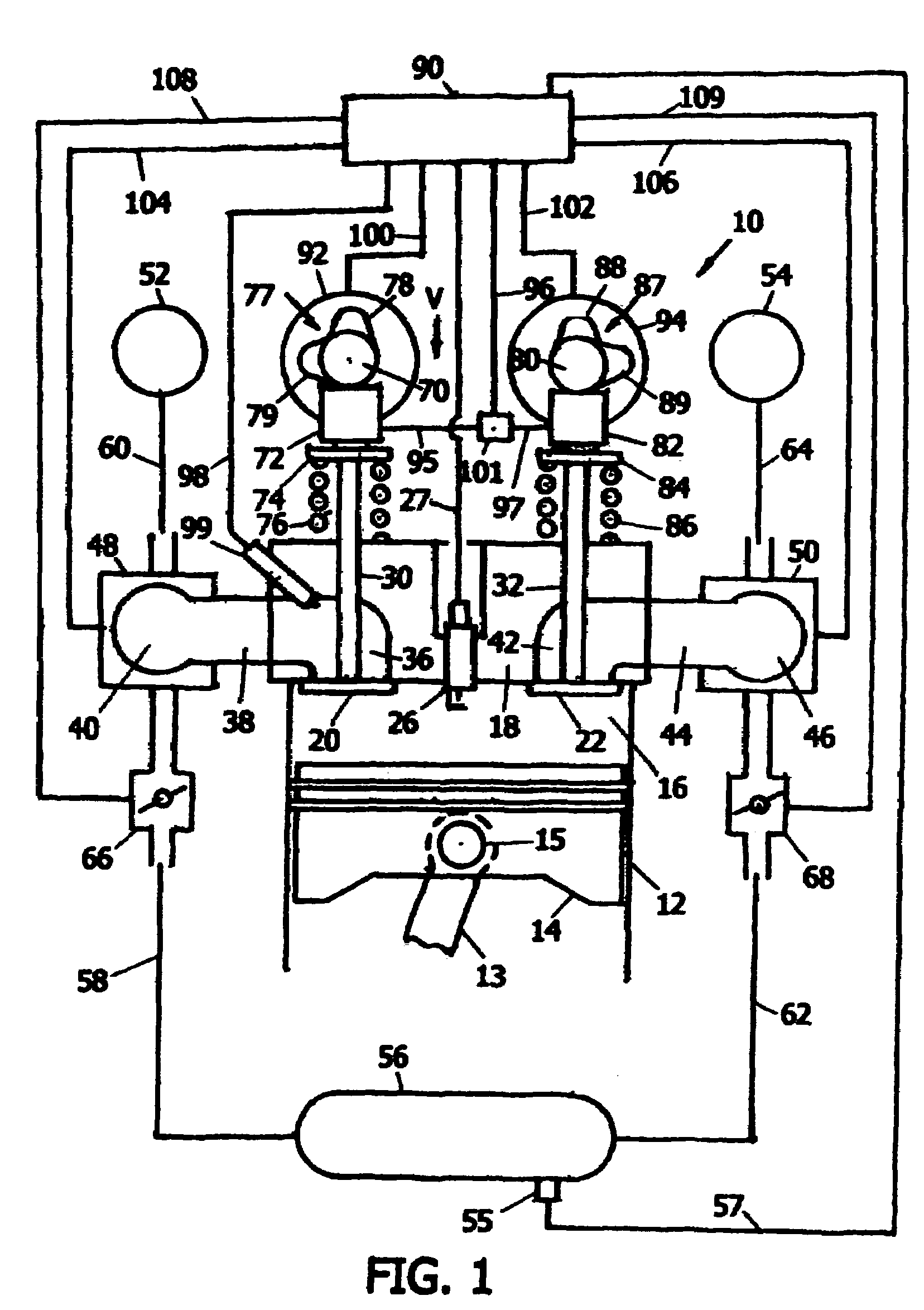 Operating an air-hybrid vehicle with camshaft-driven engine valves