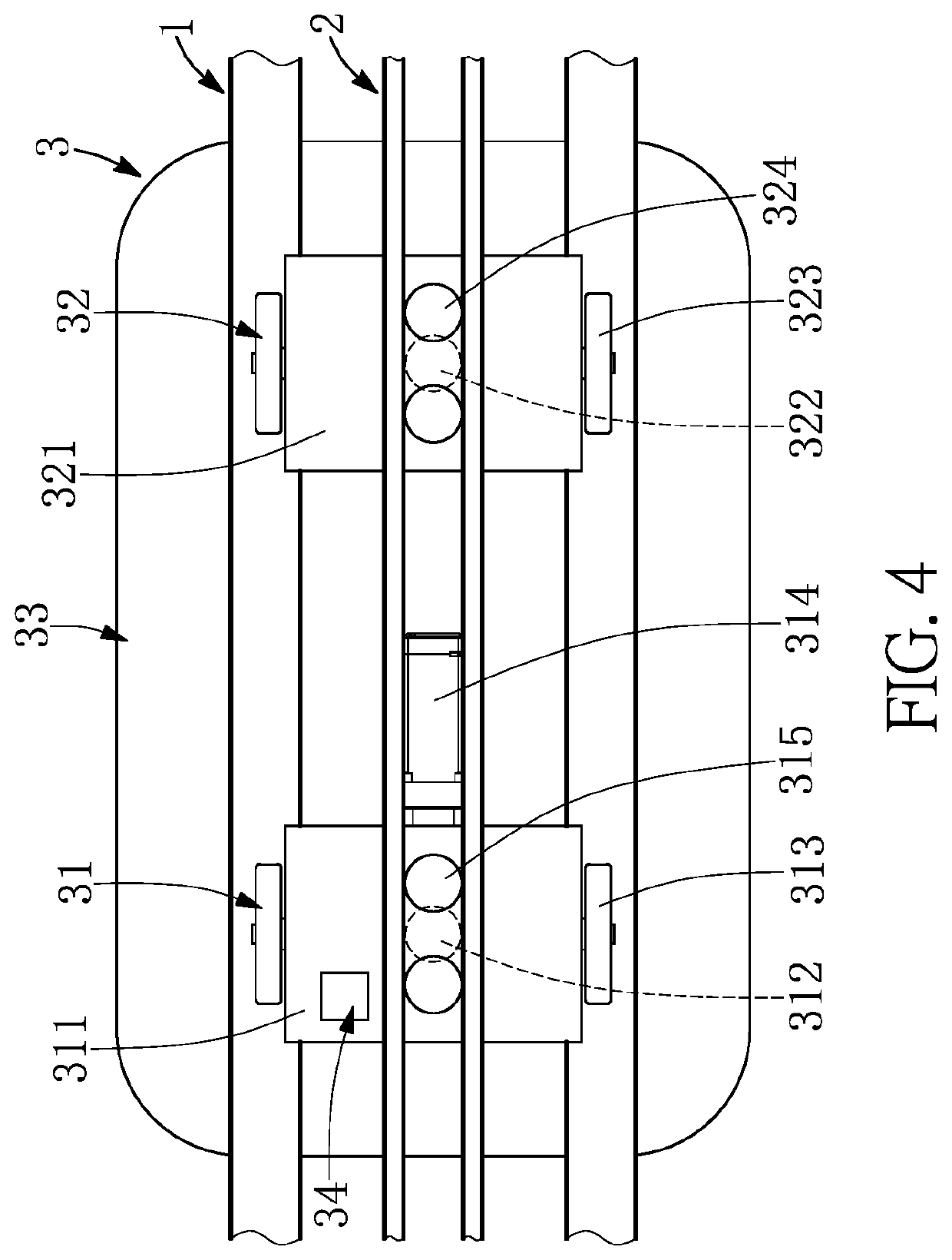 Overhead hoist transfer (OHT) apparatus, guiding device of oht apparatus, and direction maintaining module of oht apparatus