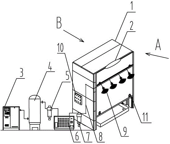 Prefabricated part sweeping and oil spraying machine