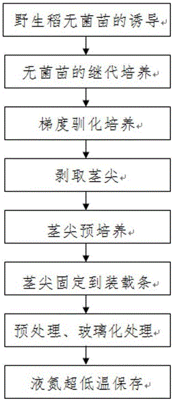 Method for ultralow-temperature storage and renewal cultivation of wild rice stem tips