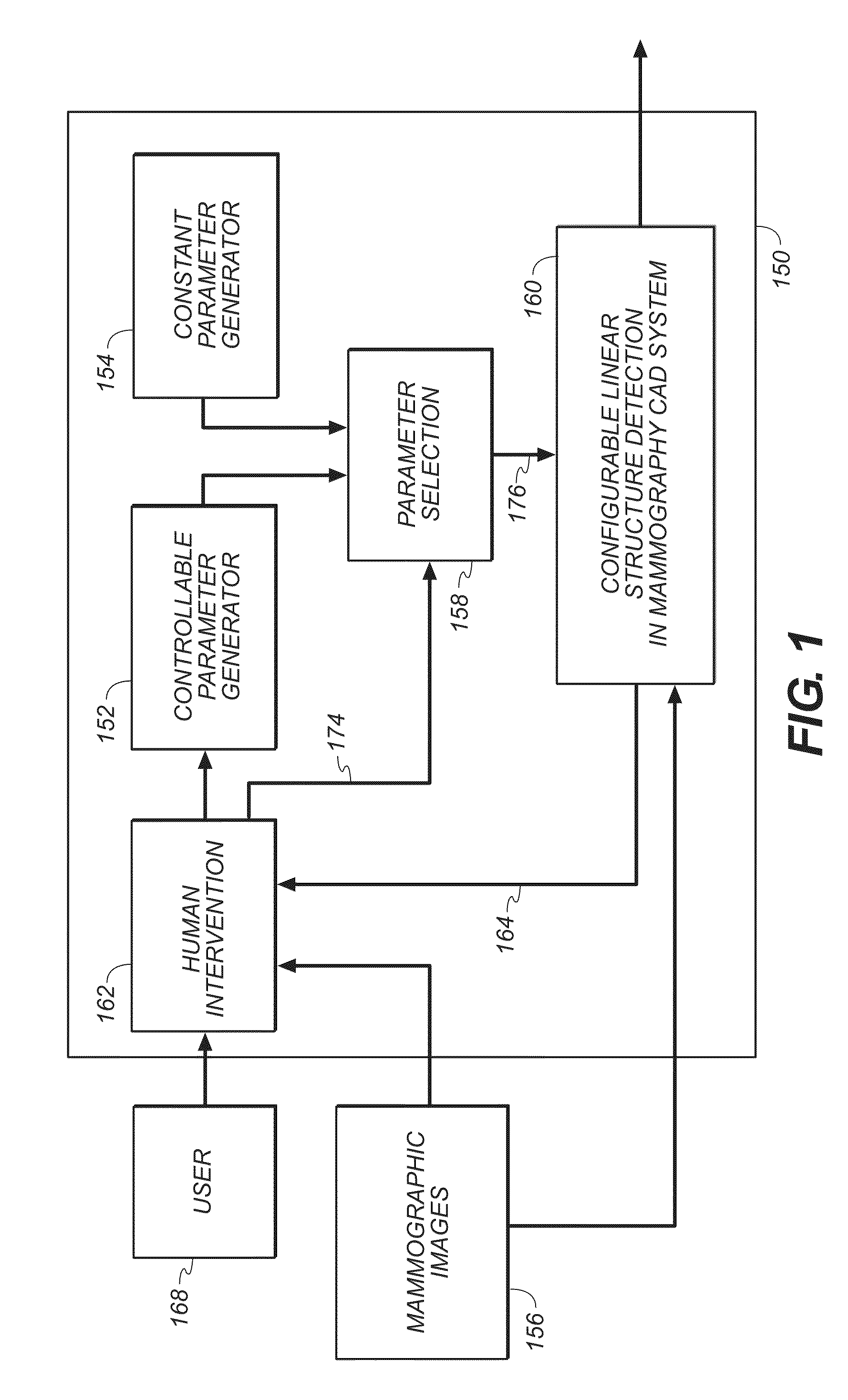 Method for detection of linear structures and microcalcifications in mammographic images