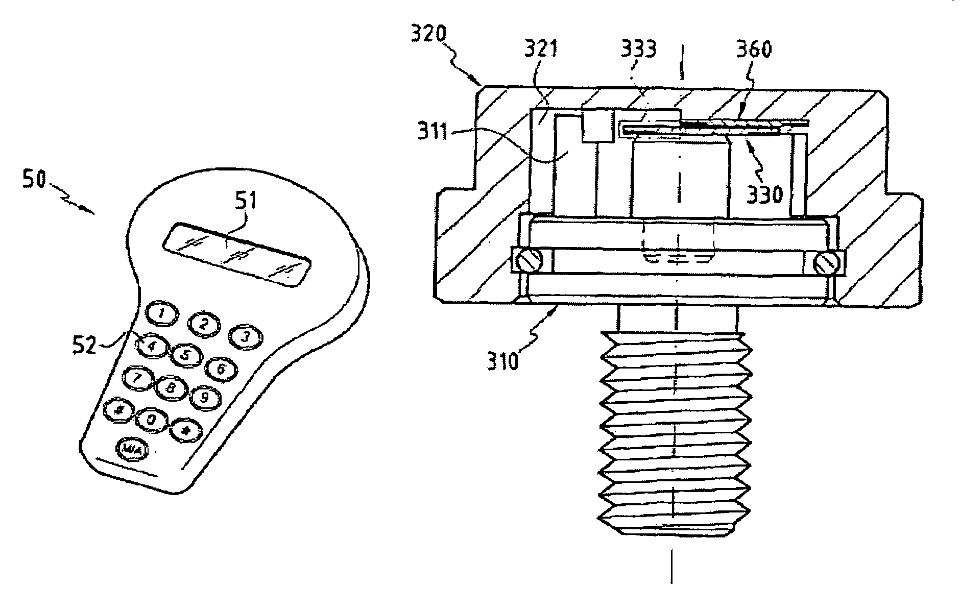 Fixing member comprising an integrity control system