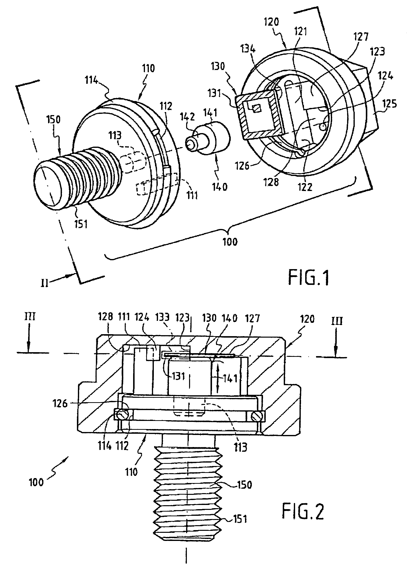 Fixing member comprising an integrity control system